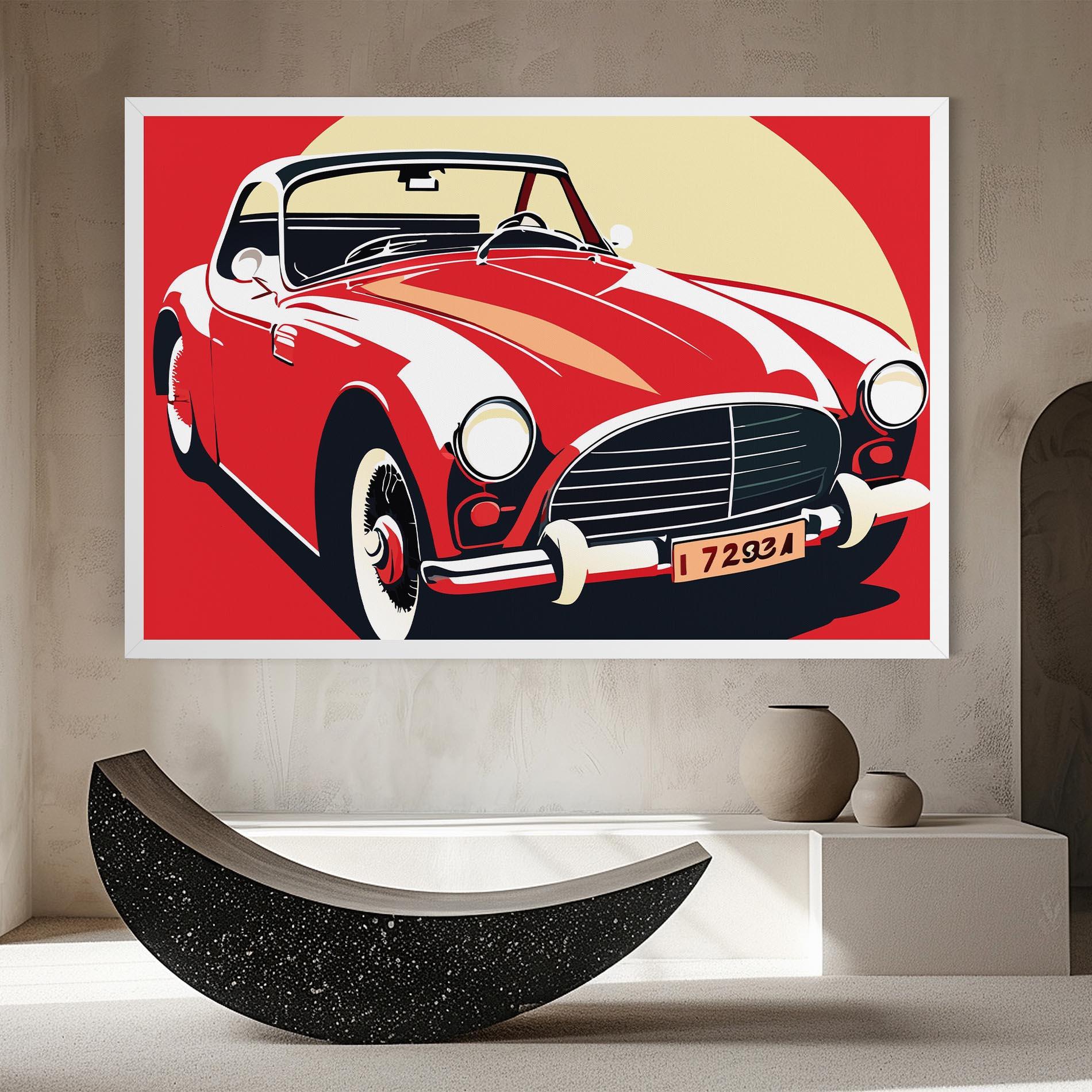 Leinwandbild Red Vintage Car mockup 8