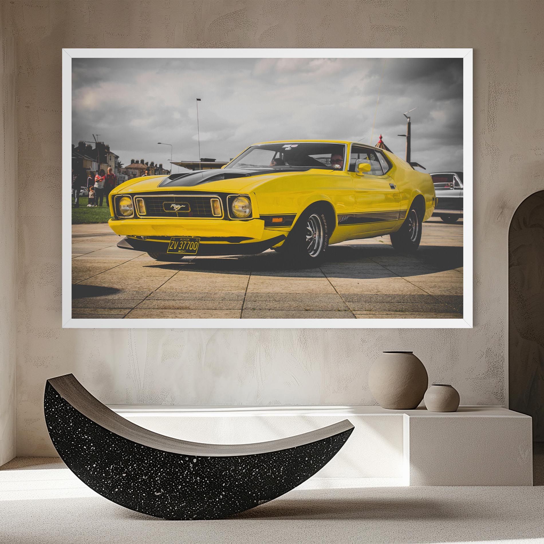 Vintage Yellow Car mockup 8