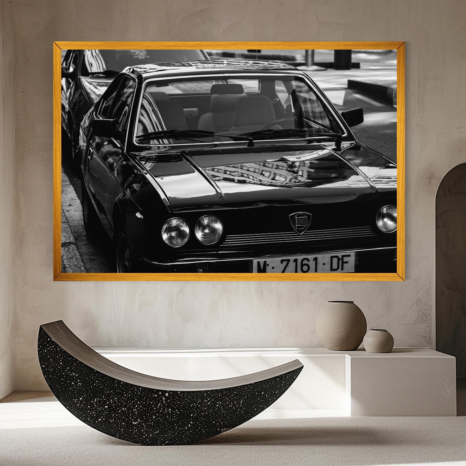 Leinwandbild Black Shiny Car mockup 8