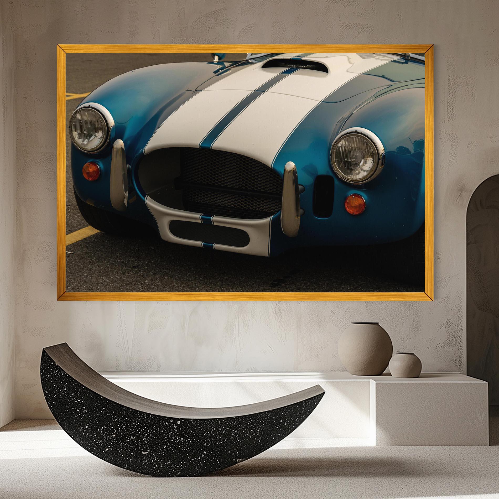 Leinwandbild Blue Vintage Car mockup 8