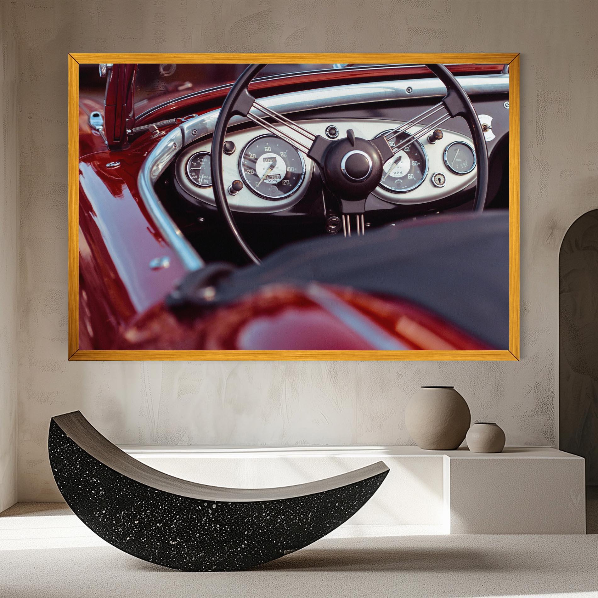 Leinwandbild Classic Red Car mockup 8