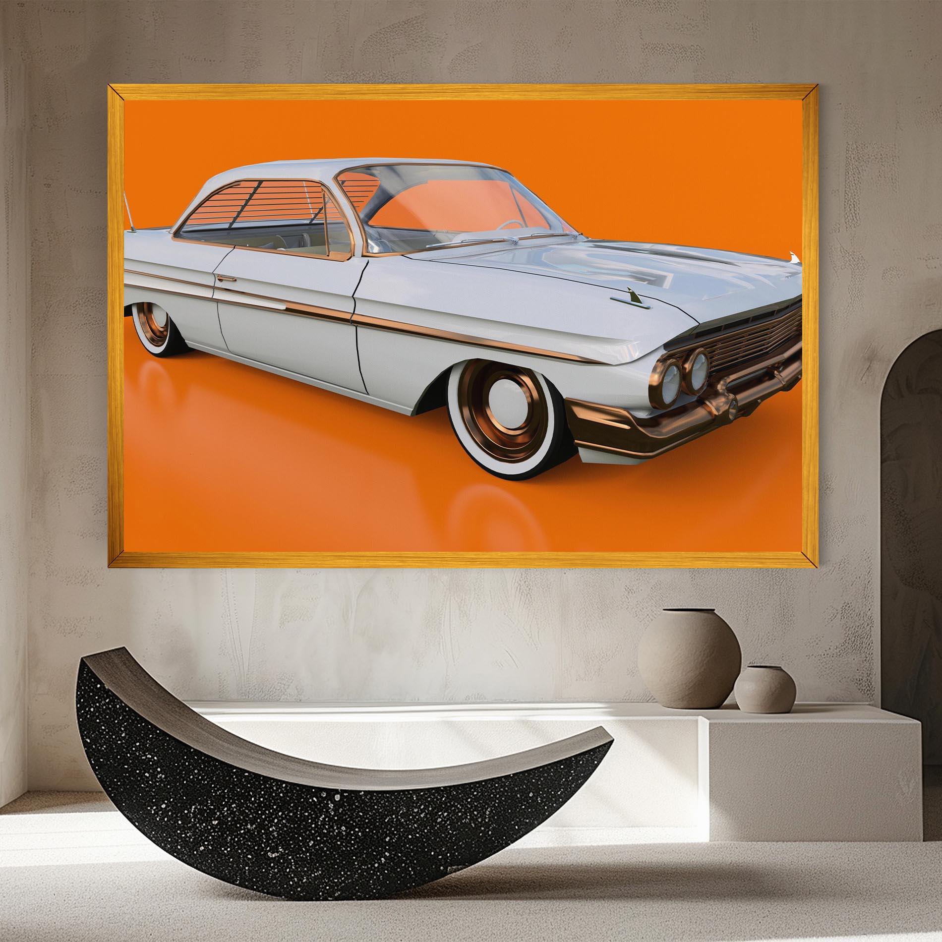Leinwandbild Old American Car mockup 8