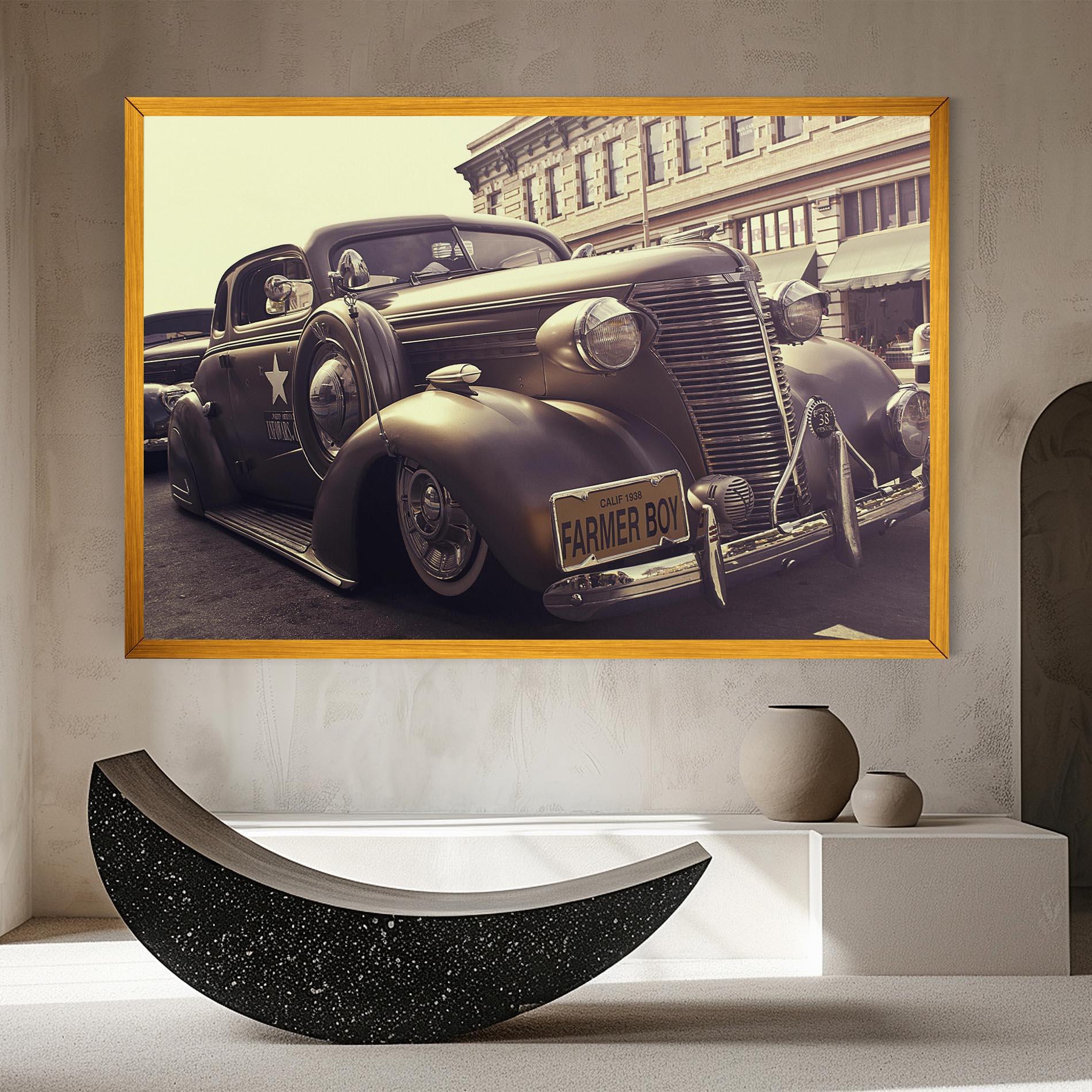 Leinwandbild Old Classic Car mockup 8