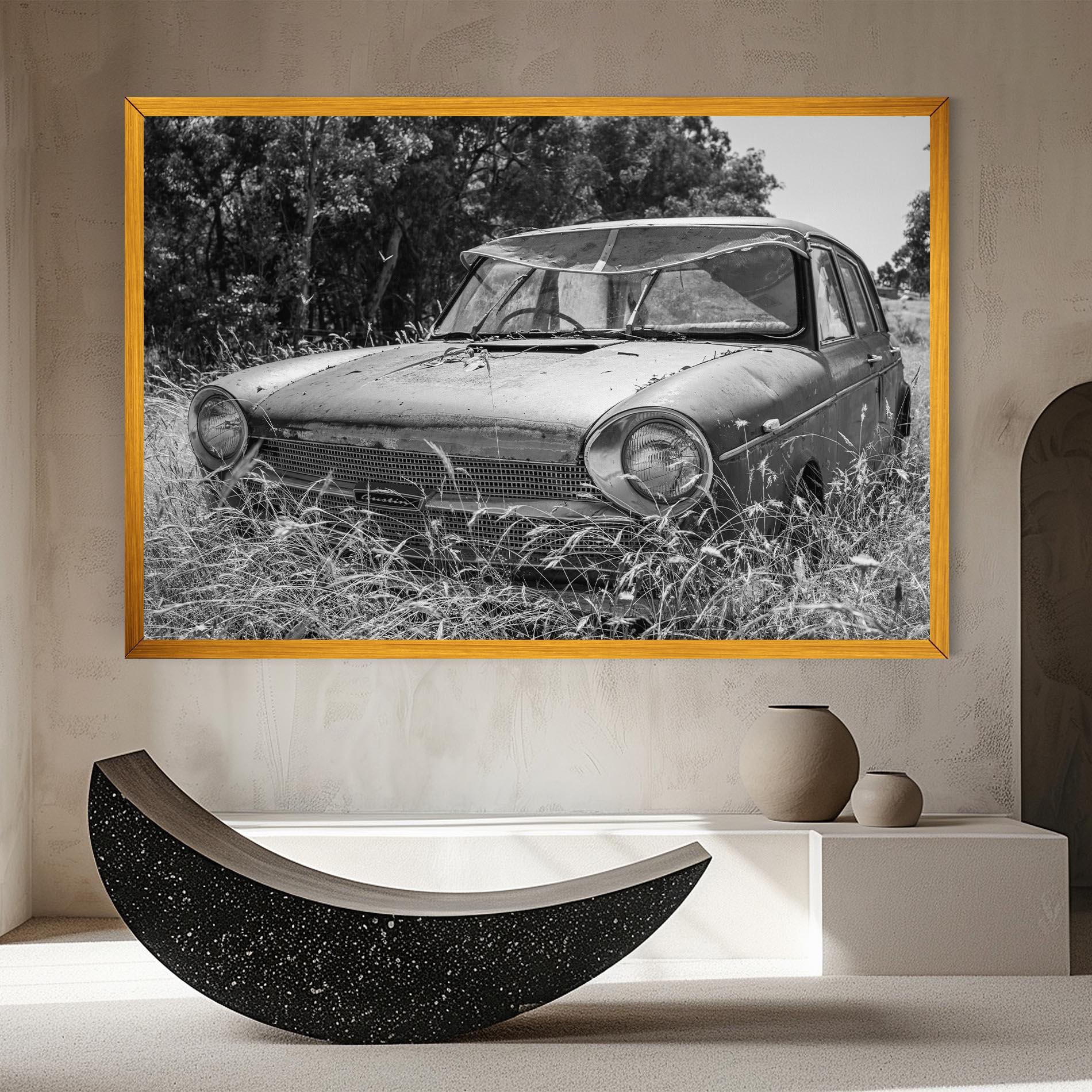 Leinwandbild Old Field Car mockup 8