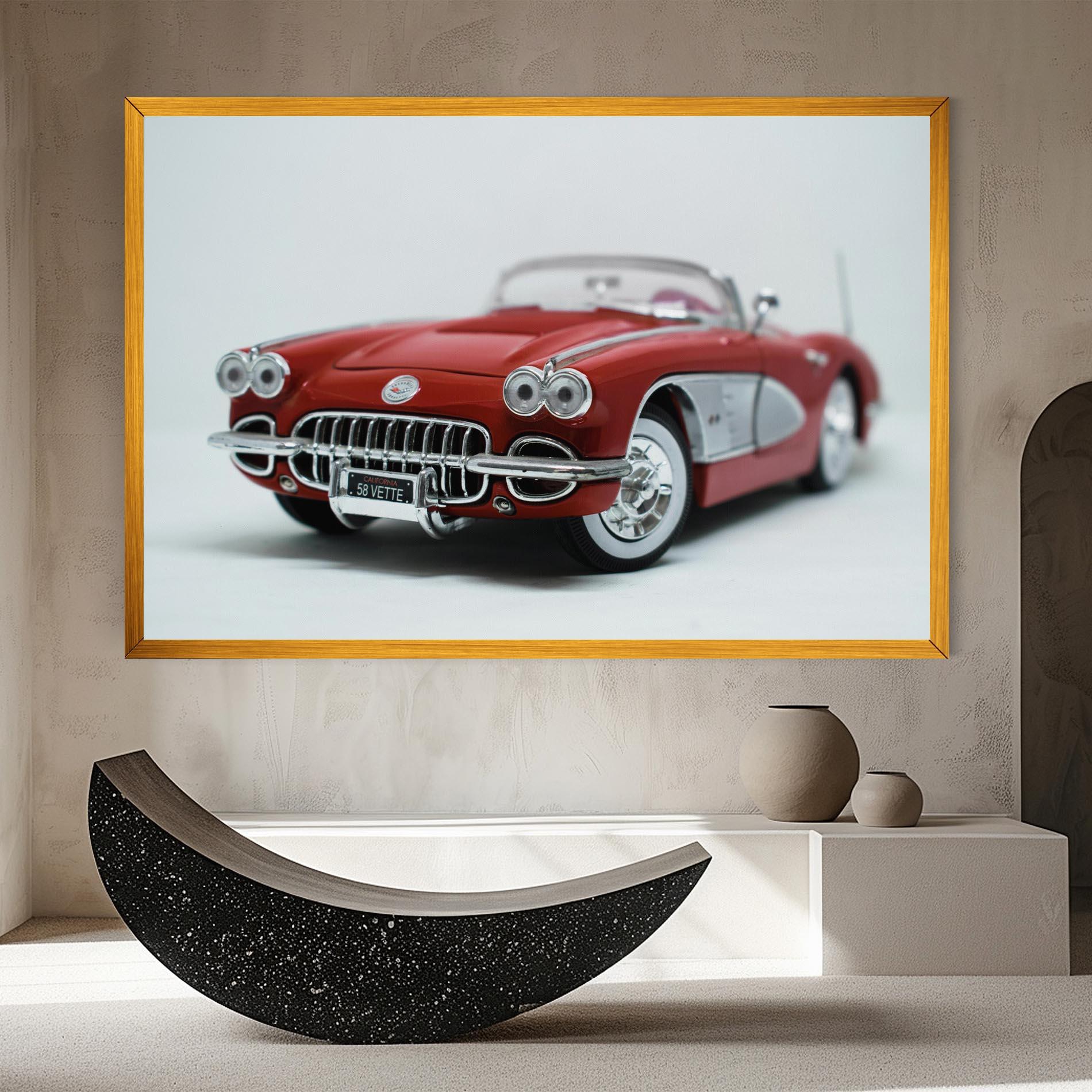Leinwandbild Vintage Red Car mockup 8