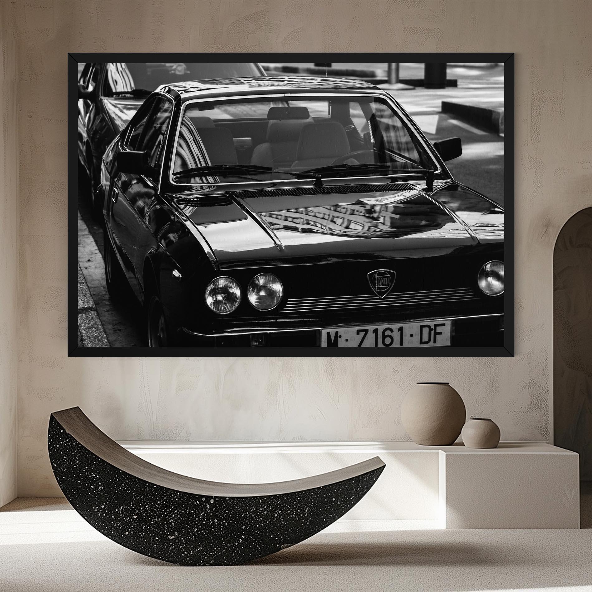 Leinwandbild Black Shiny Car mockup 8