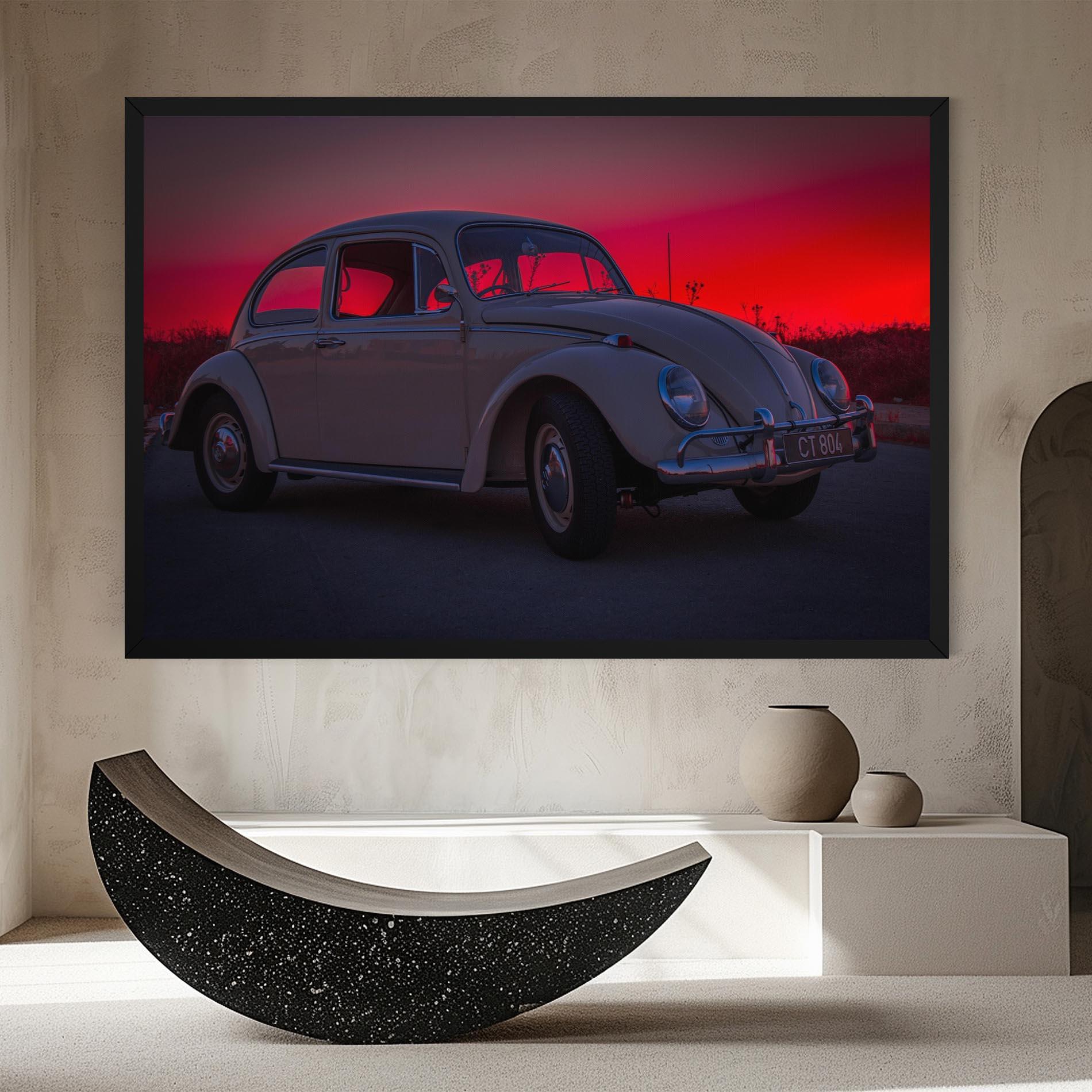 Leinwandbild Old Car Sunset mockup 8