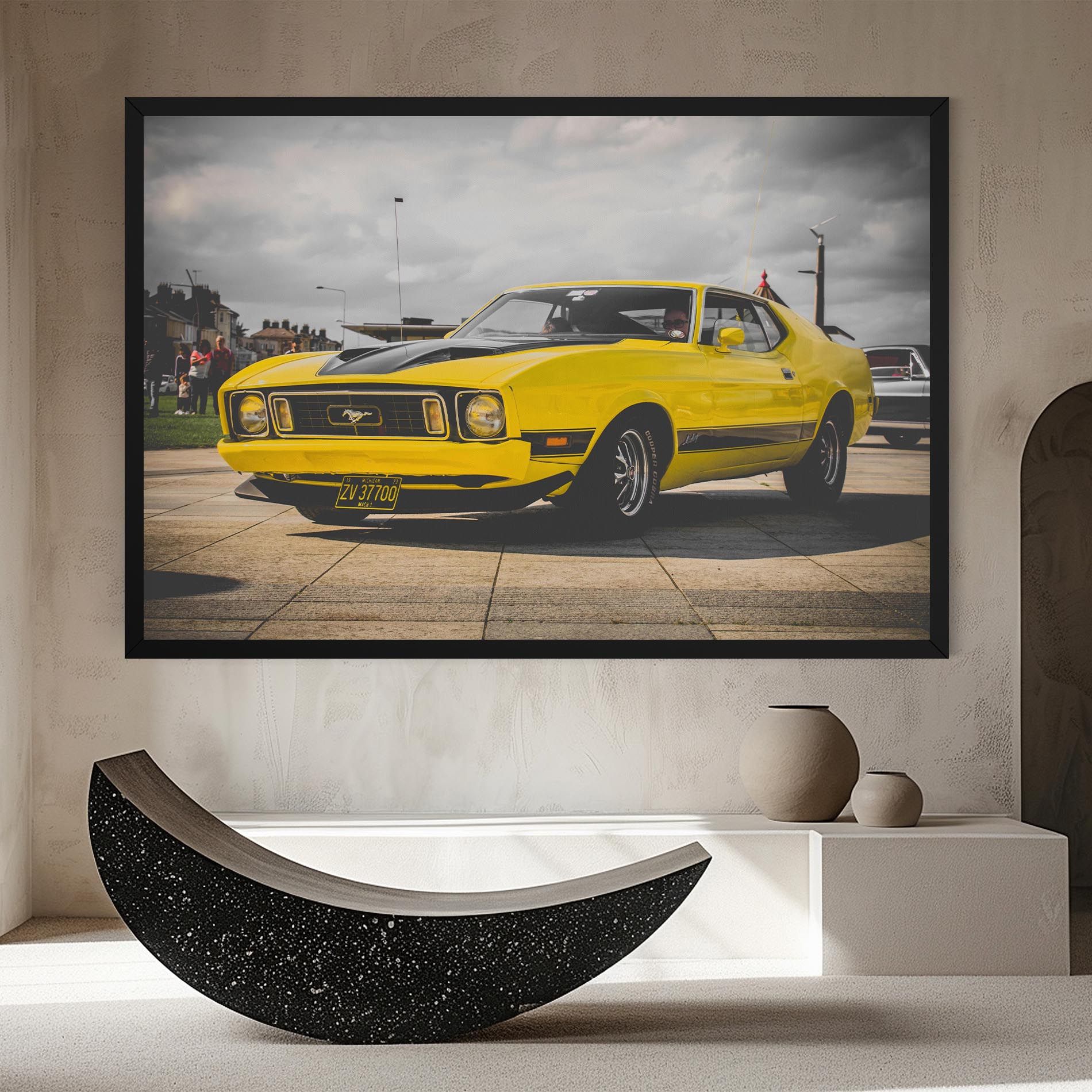 Vintage Yellow Car mockup 8