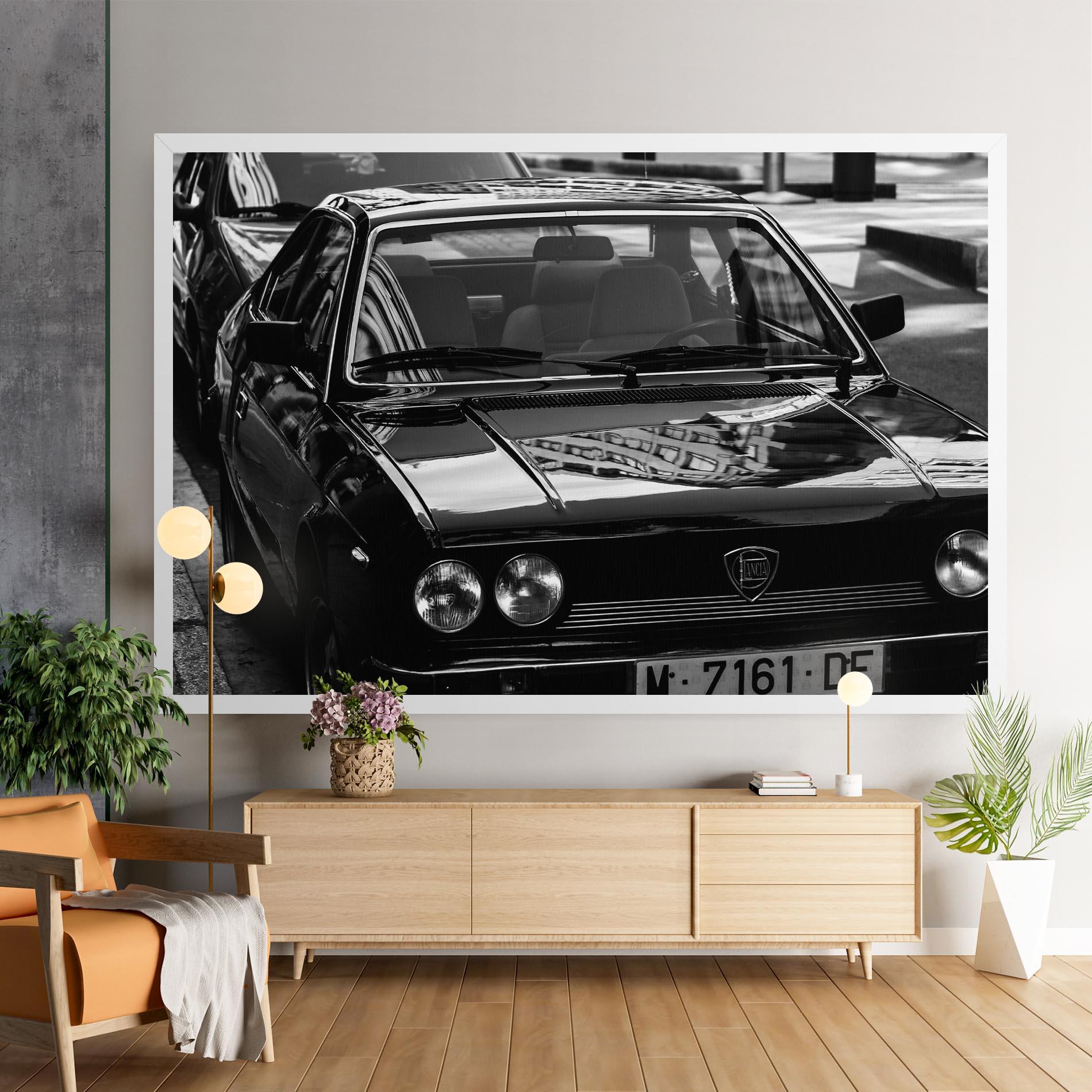 Leinwandbild Black Shiny Car mockup 9