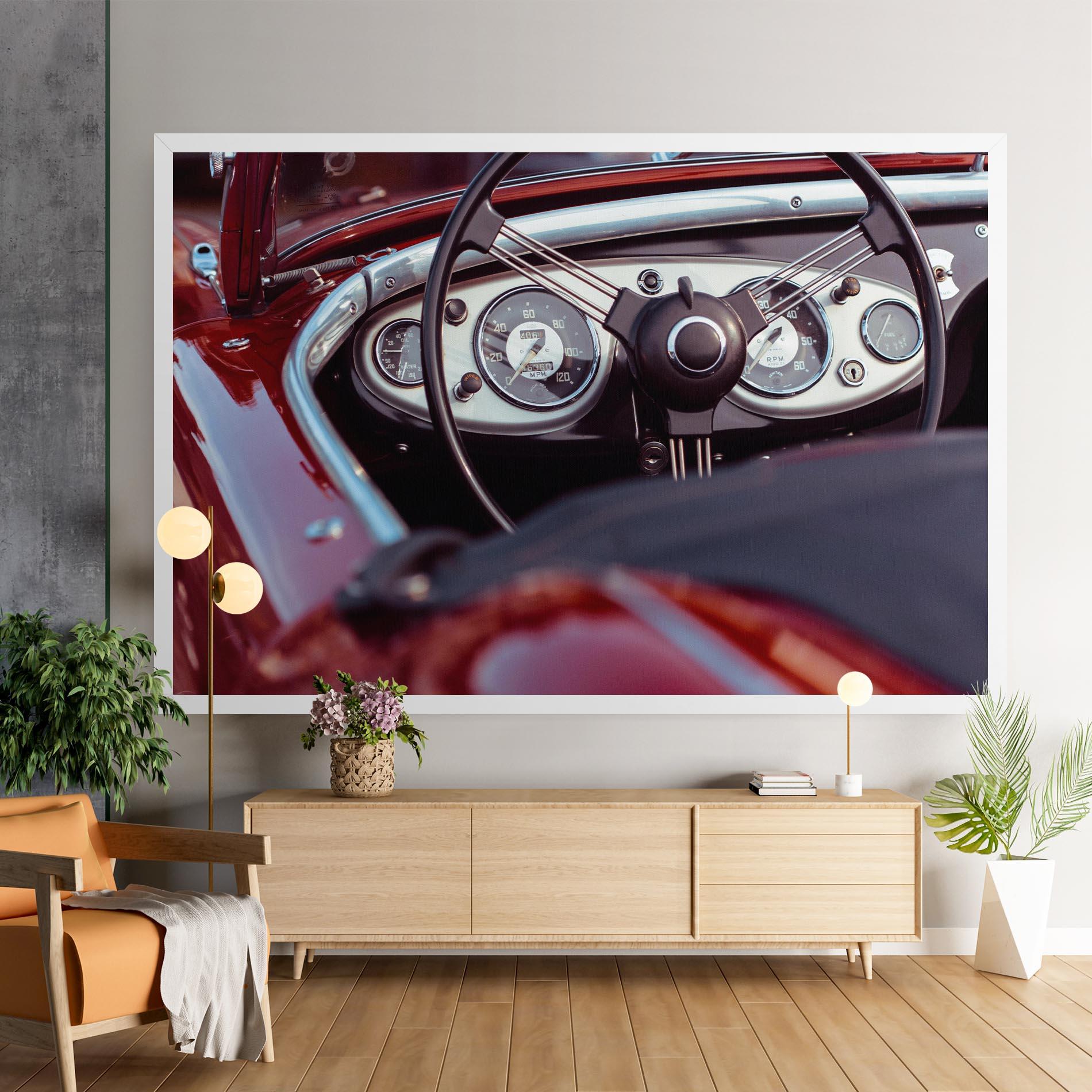 Leinwandbild Classic Red Car mockup 9