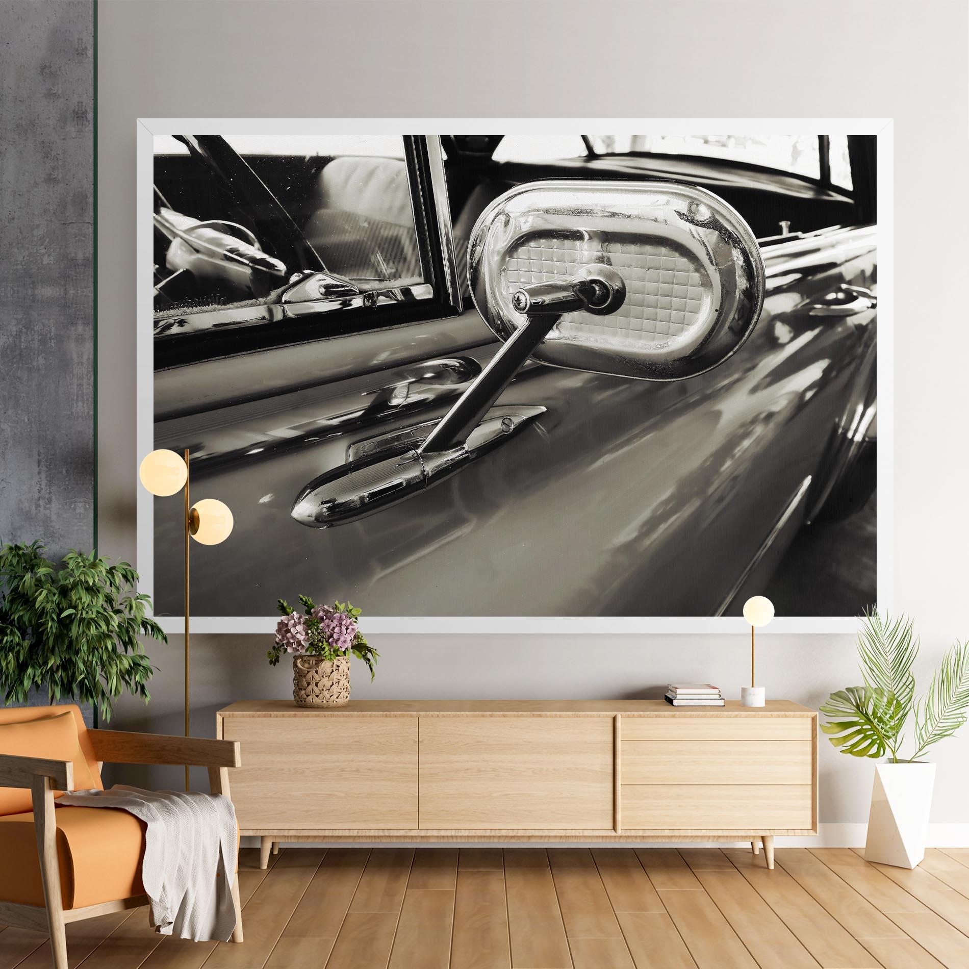 Leinwandbild Close Up Grey Car mockup 9