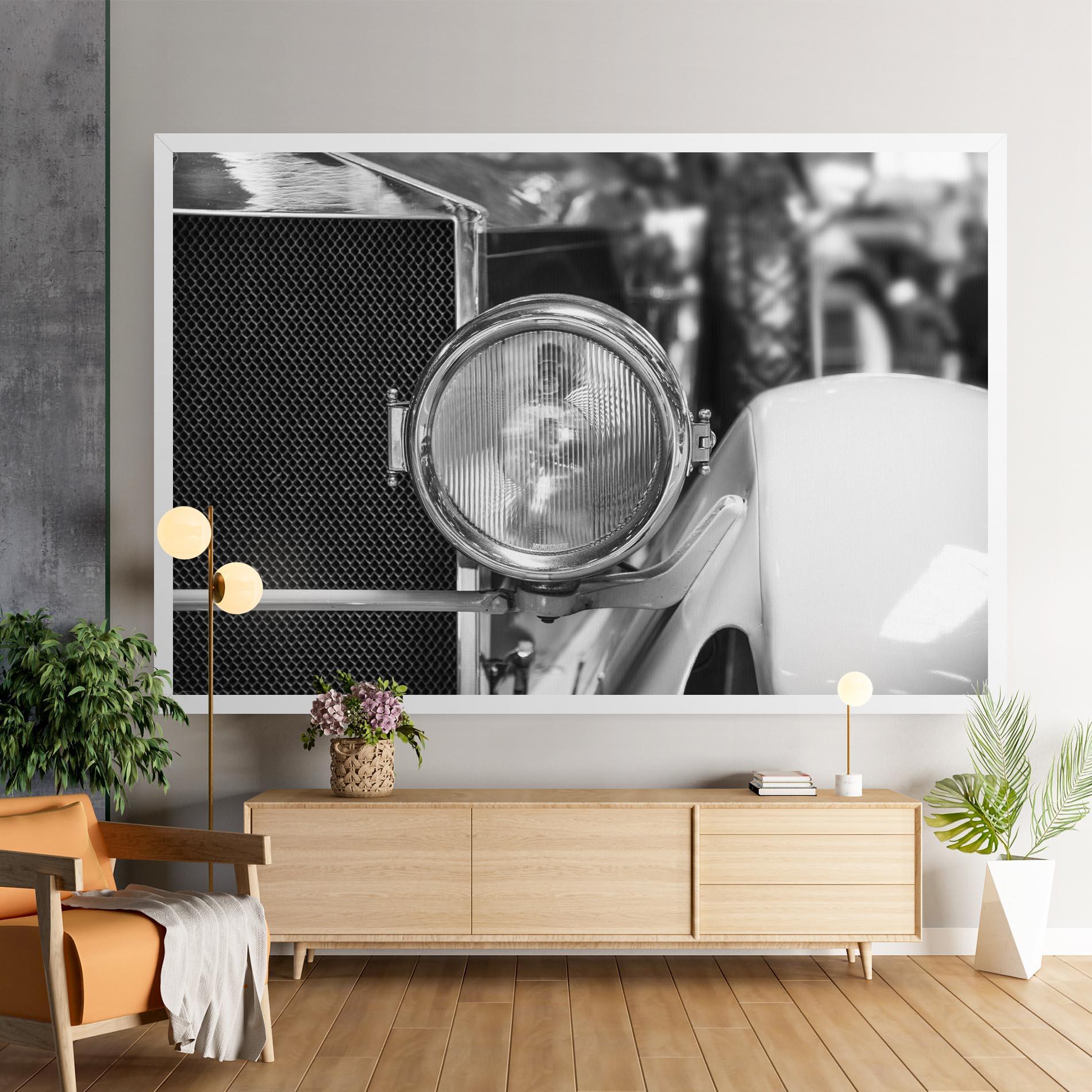 Leinwandbild Closeup Grey Car mockup 9