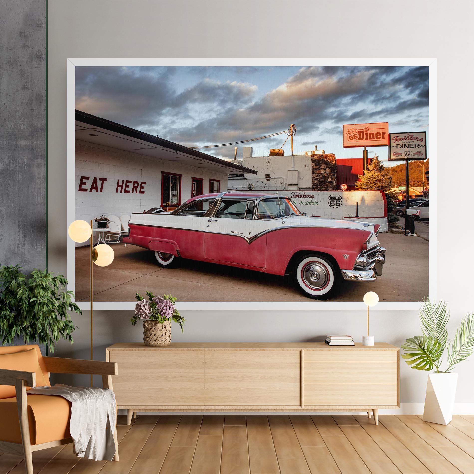 Leinwandbild Cloud Old Car mockup 9