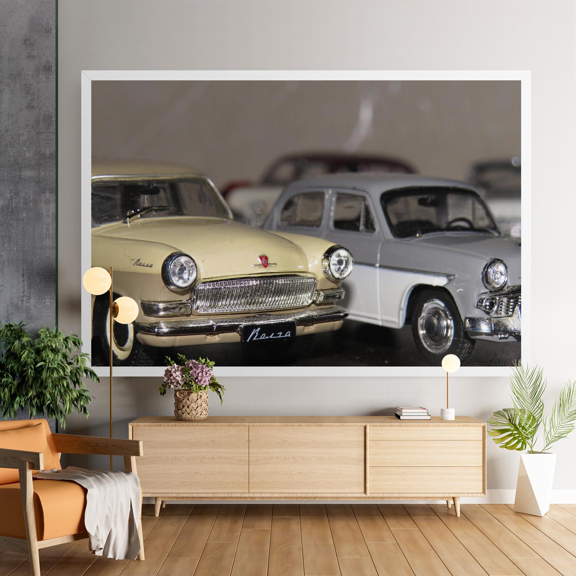 Leinwandbild Cream Grey Car mockup 9