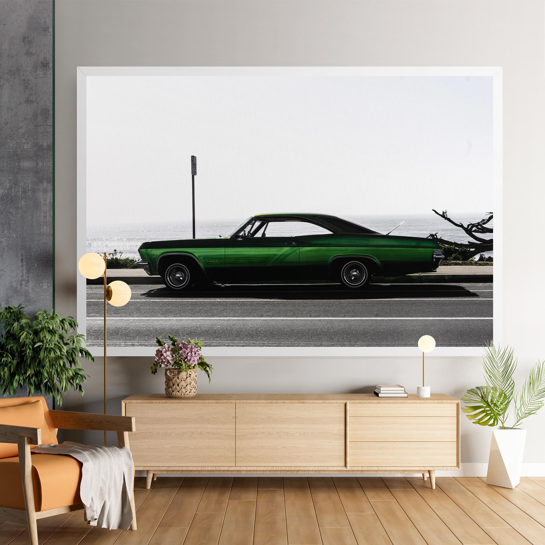 Leinwandbild Nice Green Car mockup 9