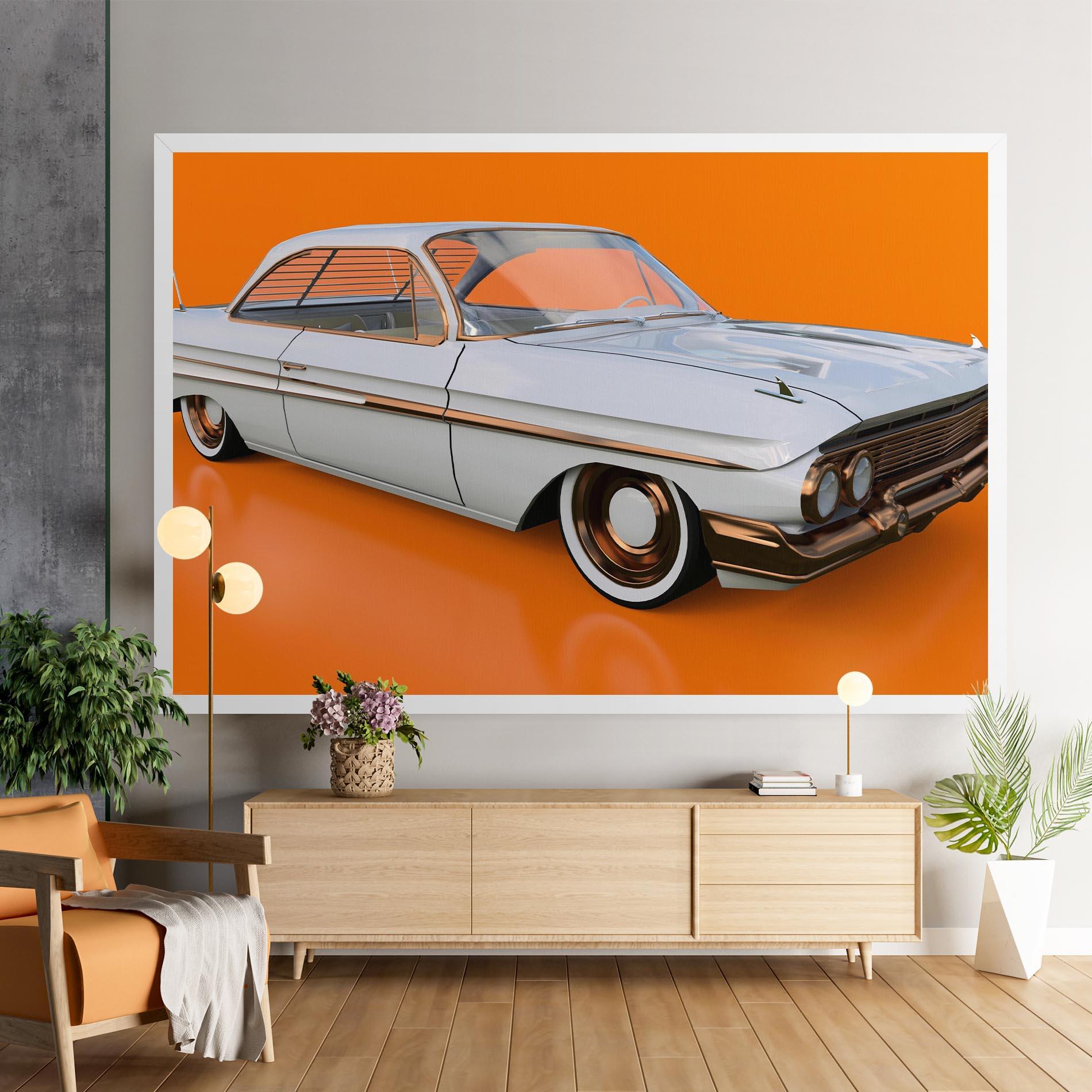 Leinwandbild Old American Car mockup 9
