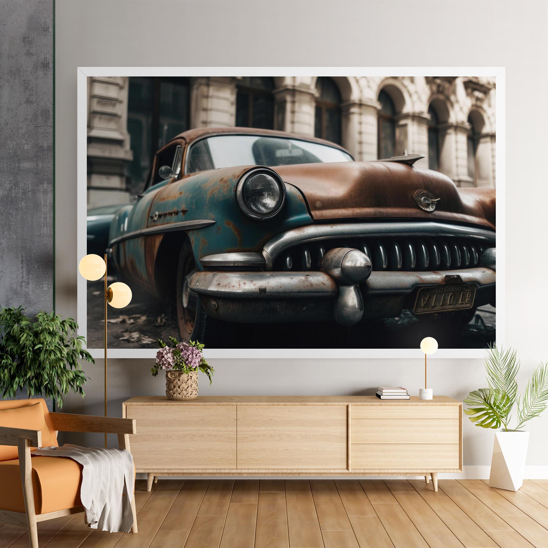 Leinwandbild Old Brown Car mockup 9