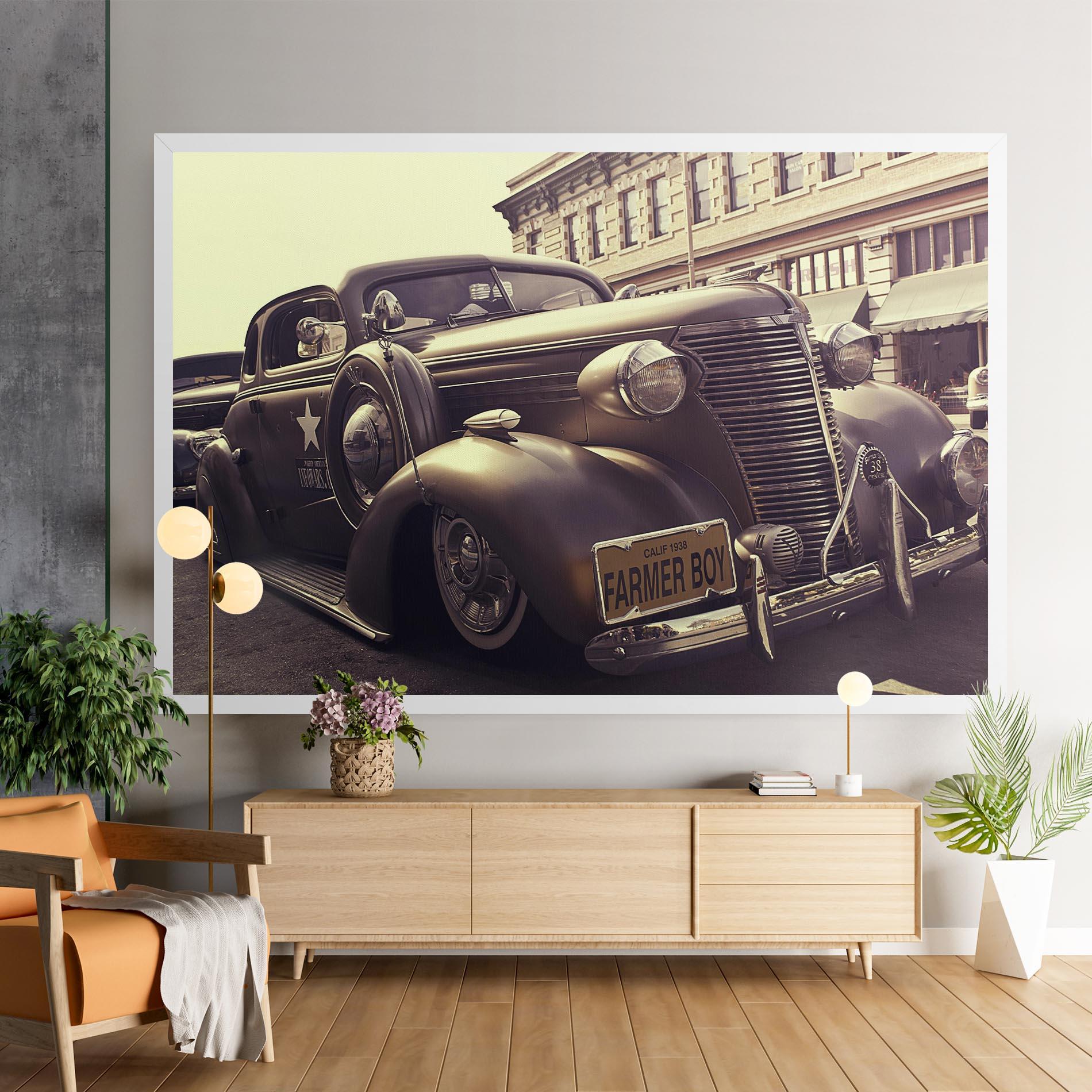 Leinwandbild Old Classic Car mockup 9