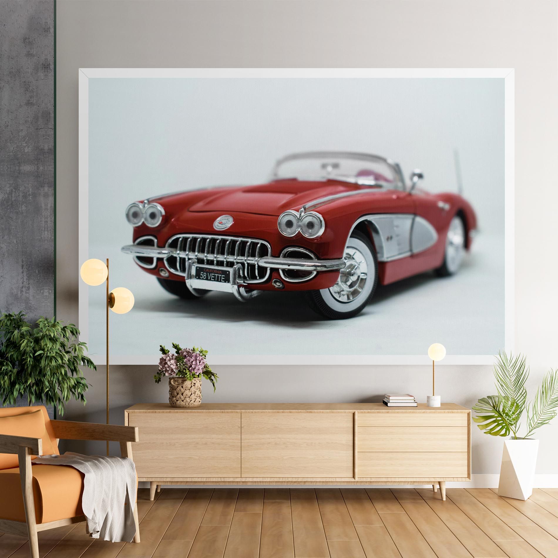 Vintage Red Car mockup 9