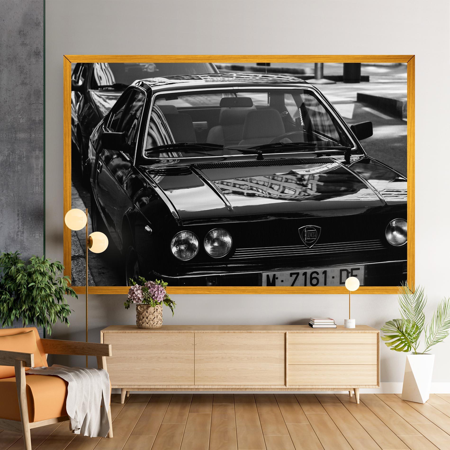 Leinwandbild Black Shiny Car mockup 9