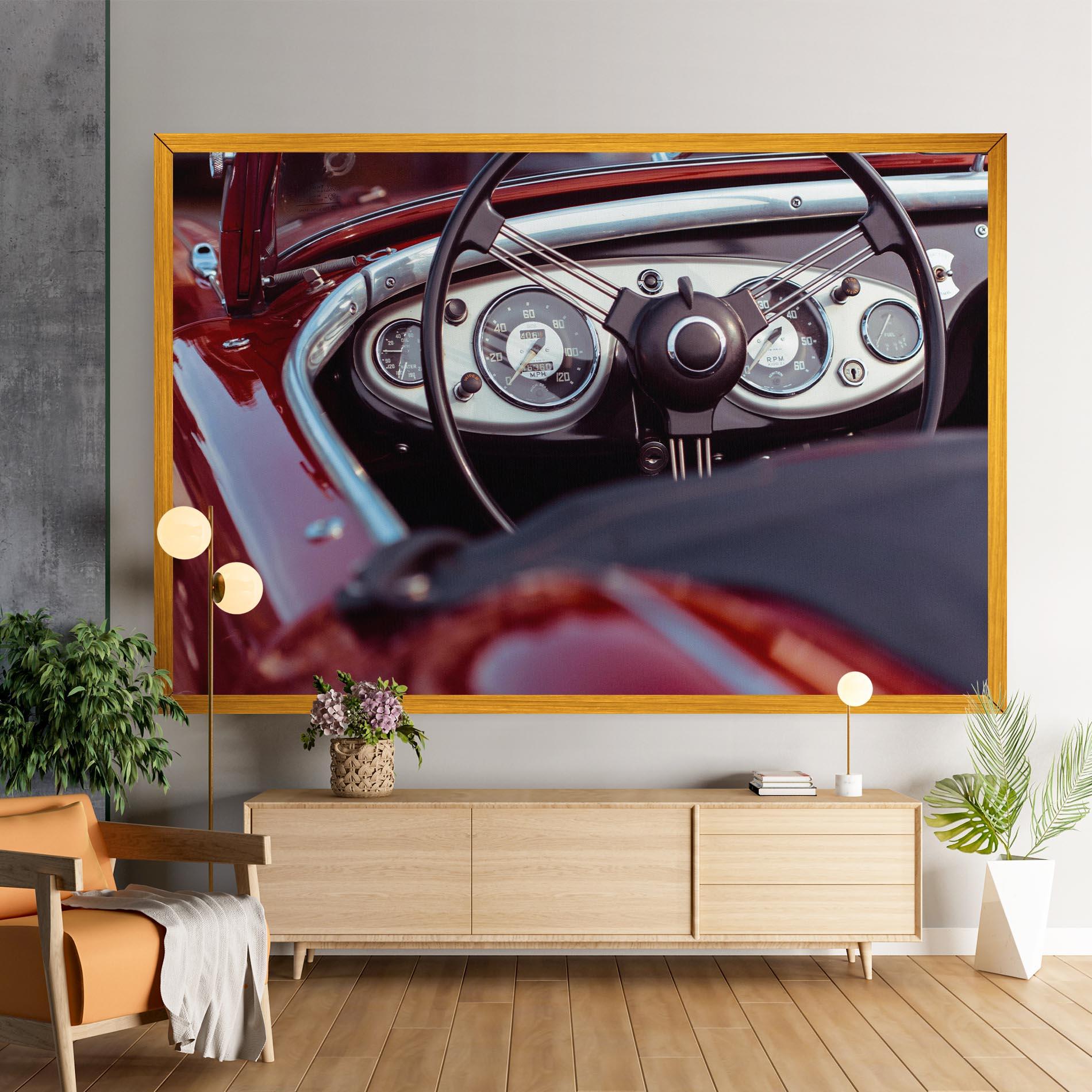 Leinwandbild Classic Red Car mockup 9