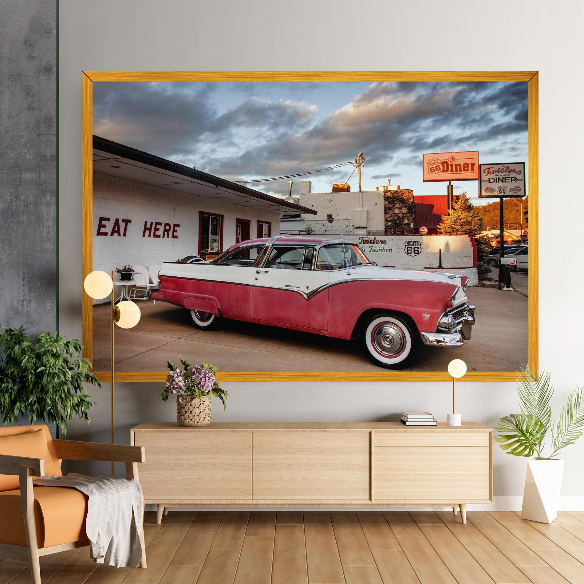 Leinwandbild Cloud Old Car mockup 9