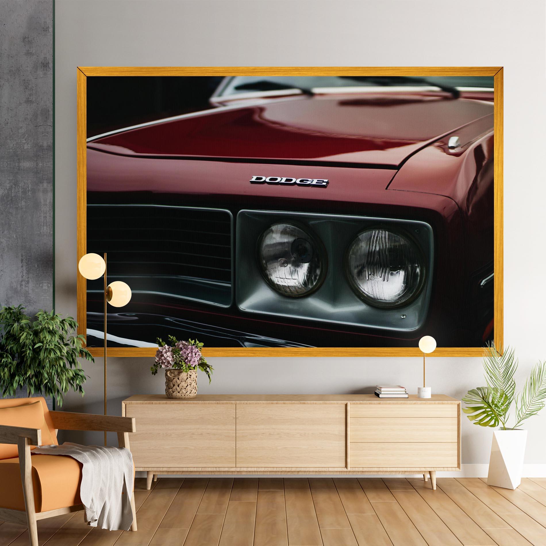 Leinwandbild Dark Red Car mockup 9