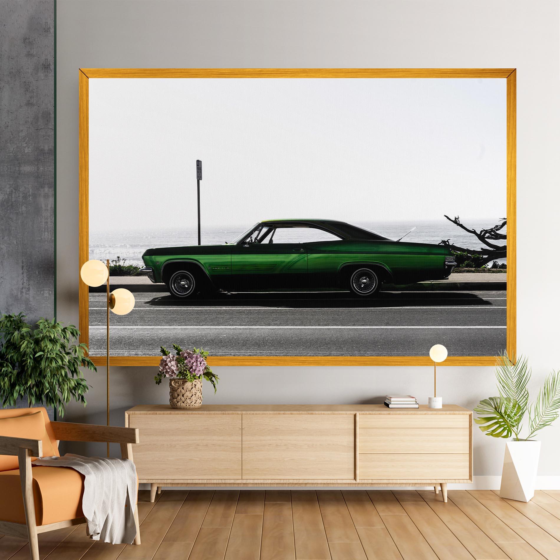 Leinwandbild Nice Green Car mockup 9