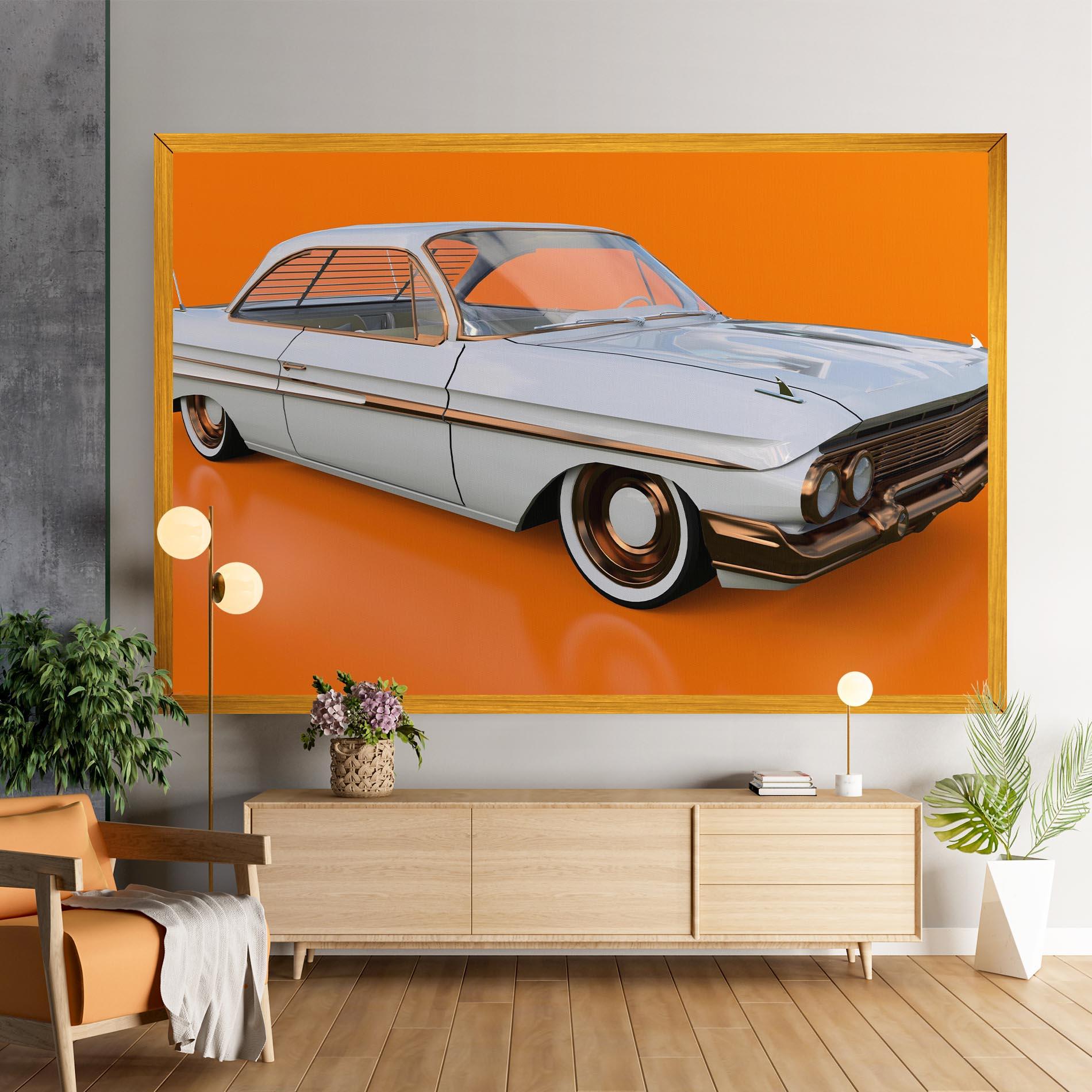 Leinwandbild Old American Car mockup 9