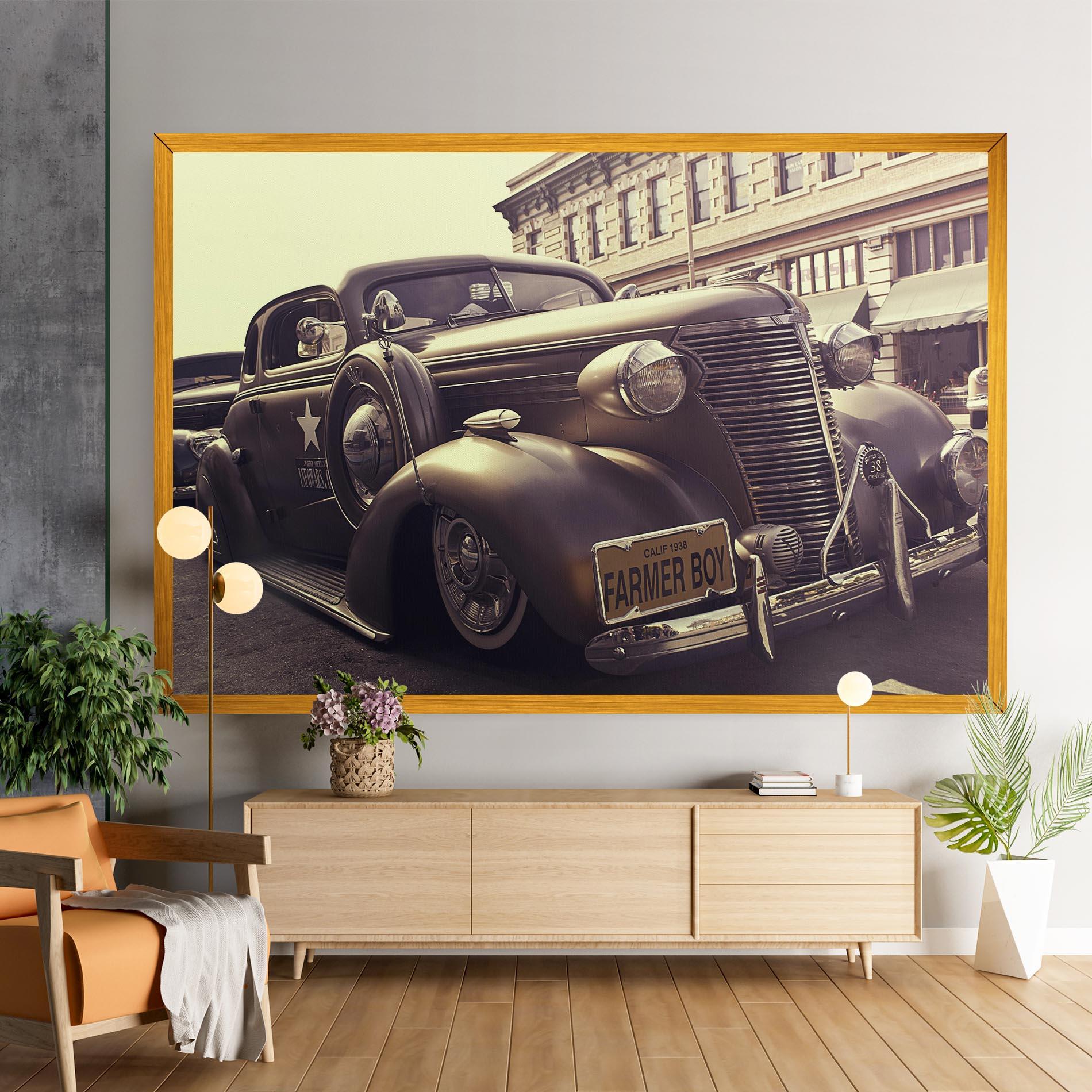 Leinwandbild Old Classic Car mockup 9