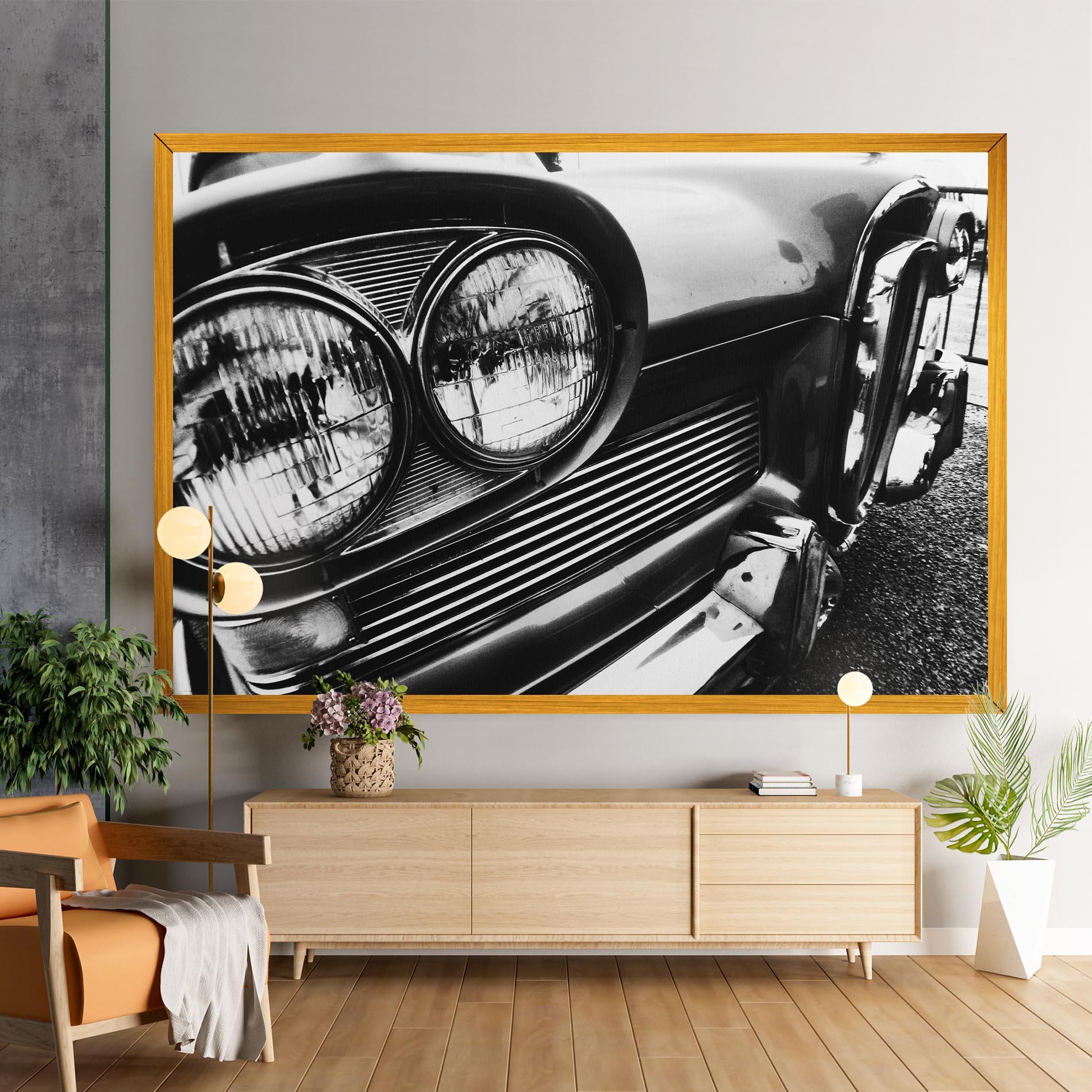 Leinwandbild Old Closeup Car mockup 9