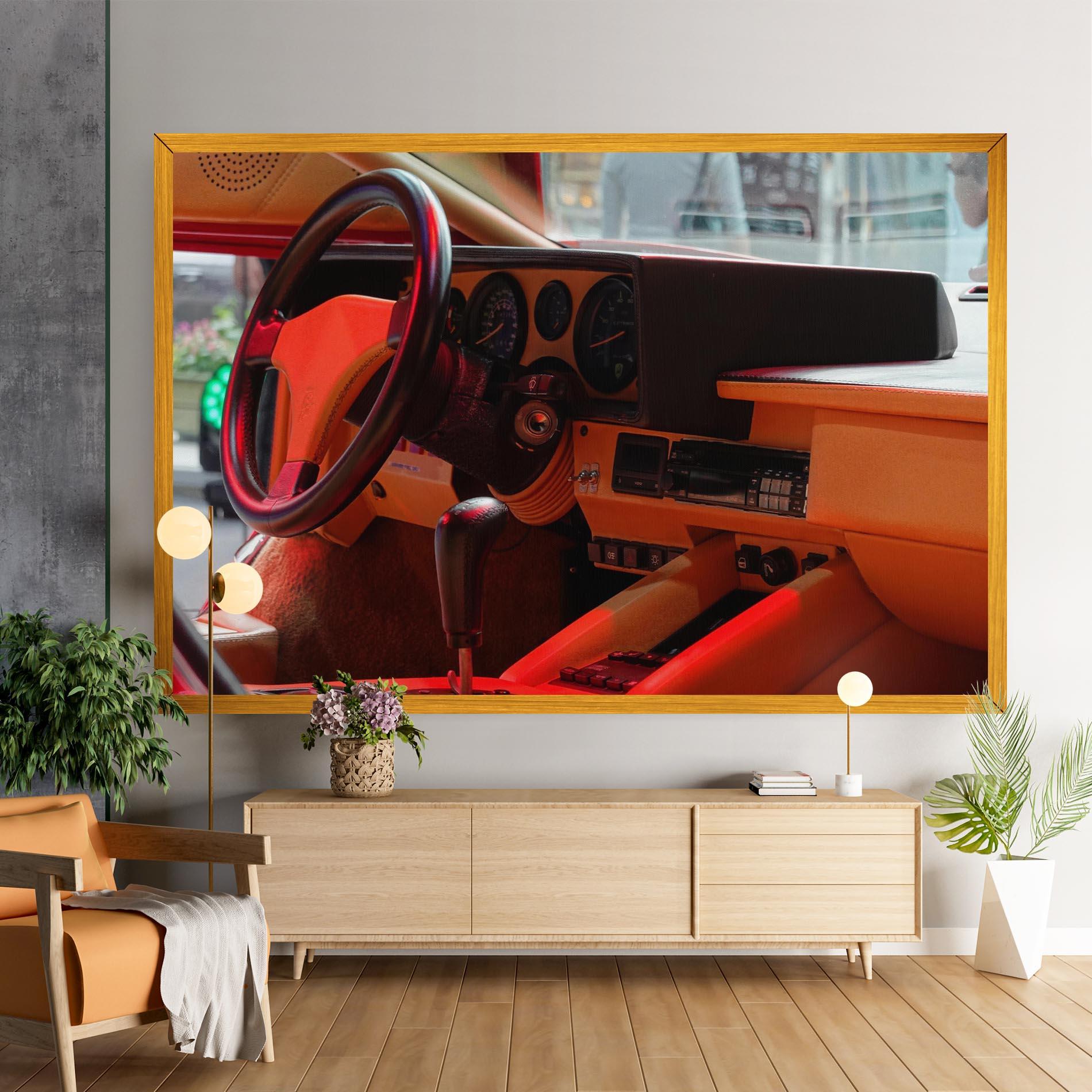 Leinwandbild Orange Black Car mockup 9