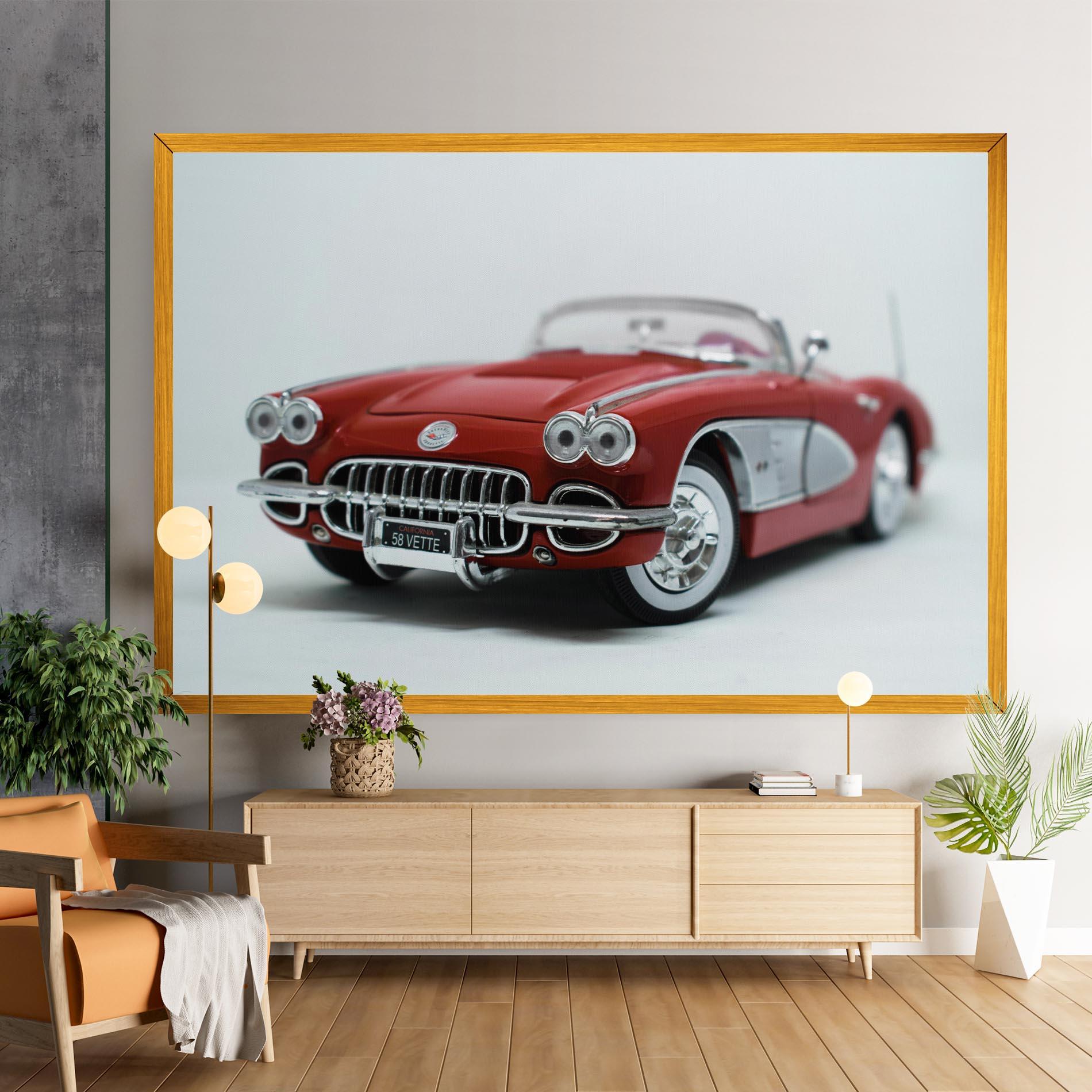 Leinwandbild Vintage Red Car mockup 9