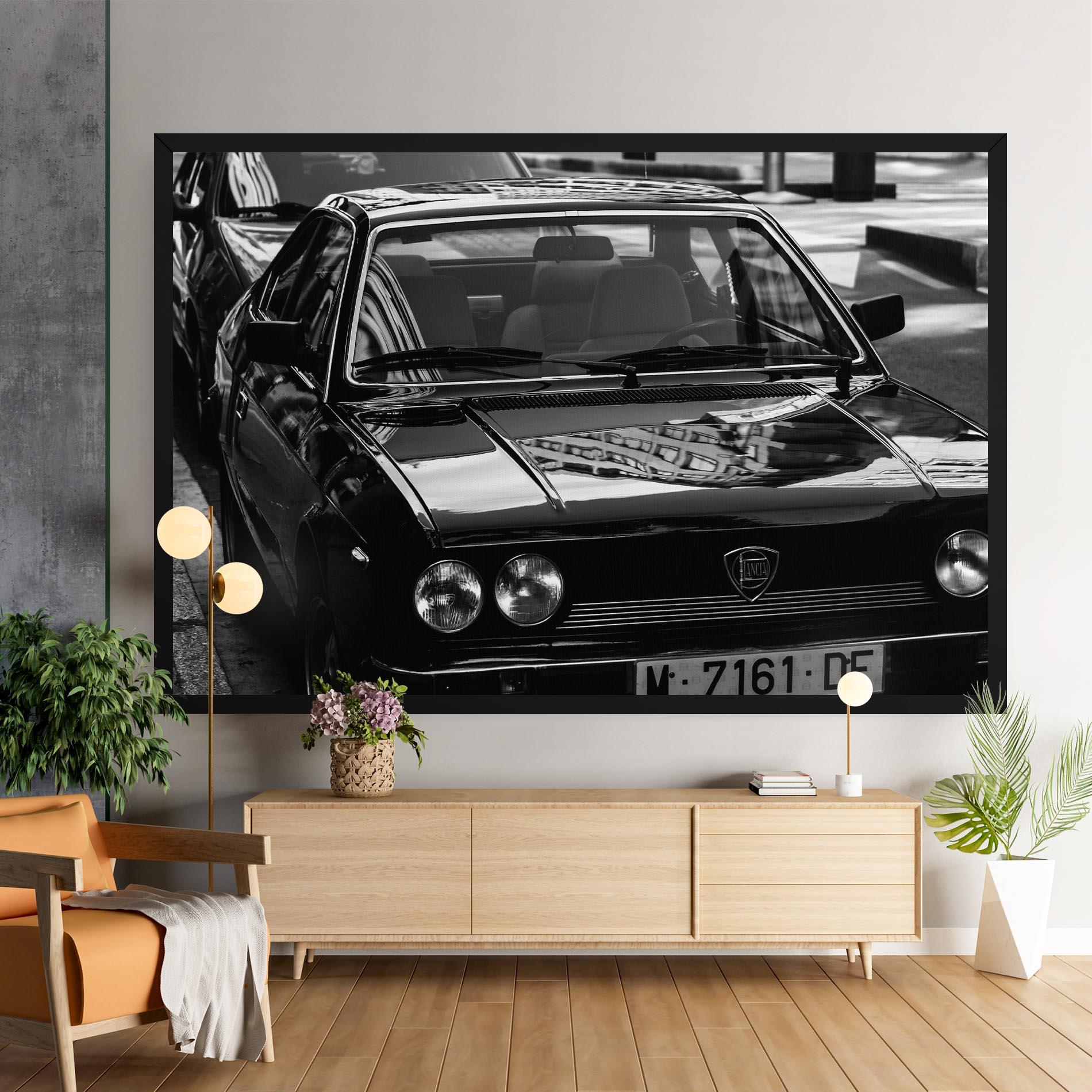Leinwandbild Black Shiny Car mockup 9