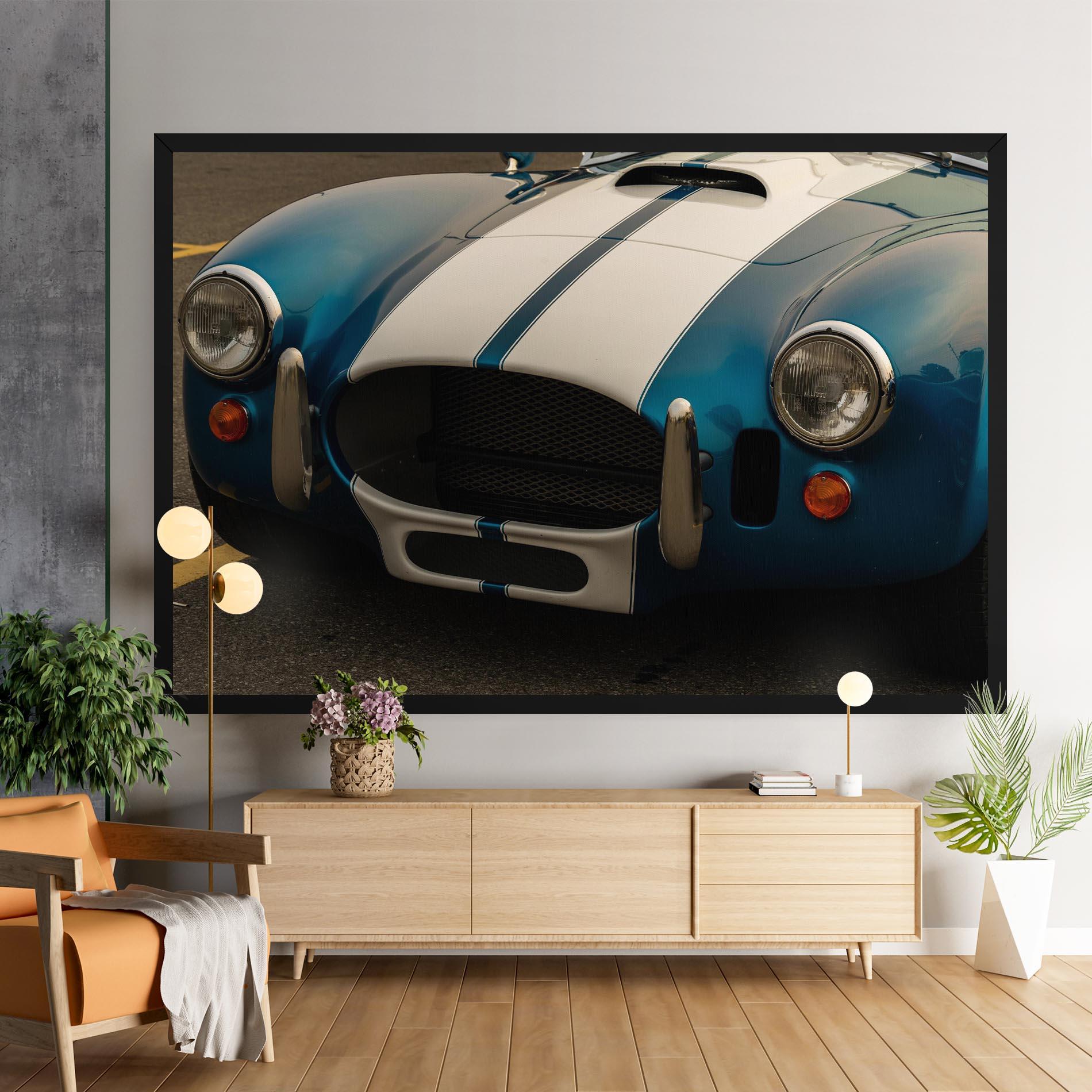 Leinwandbild Blue Vintage Car mockup 9