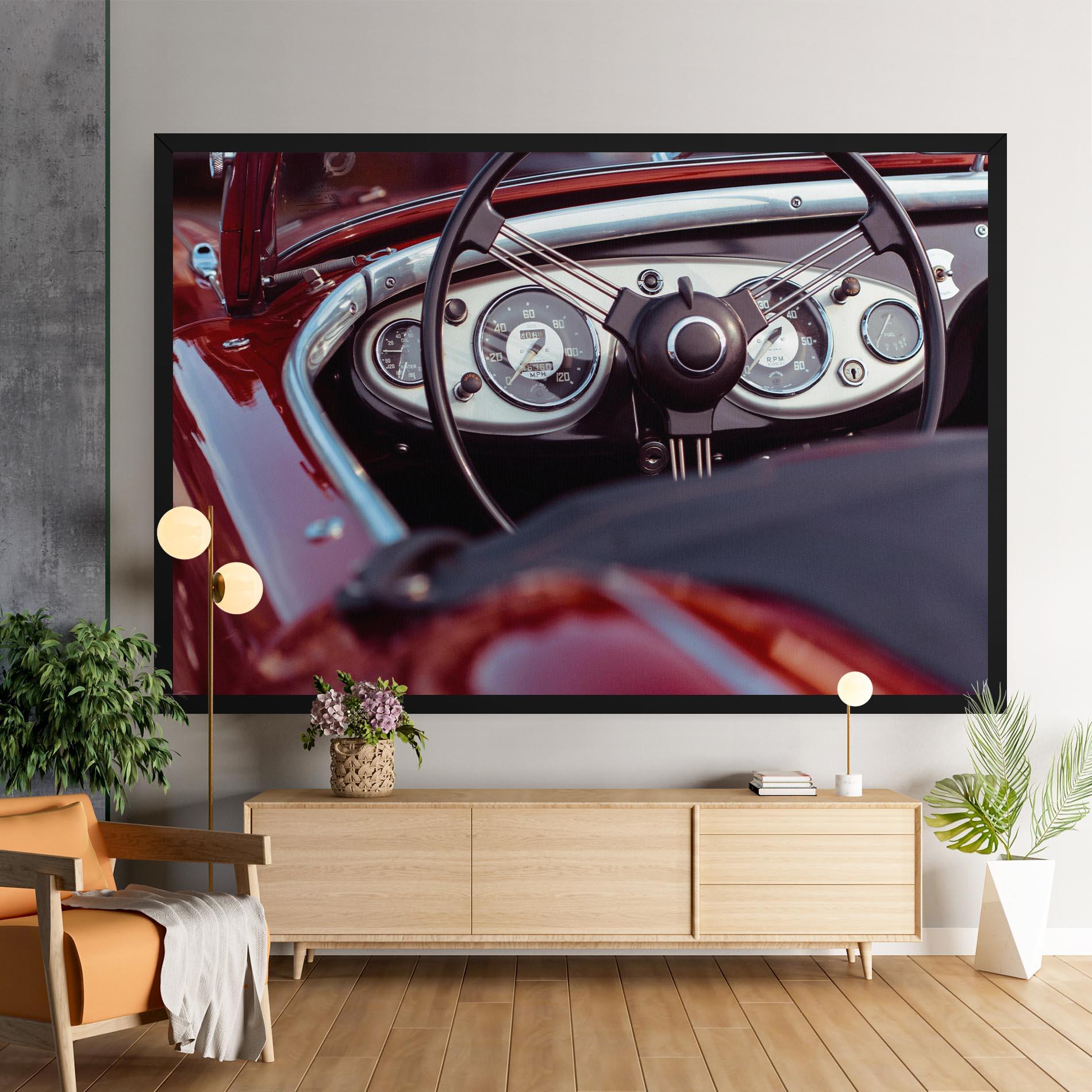 Leinwandbild Classic Red Car mockup 9