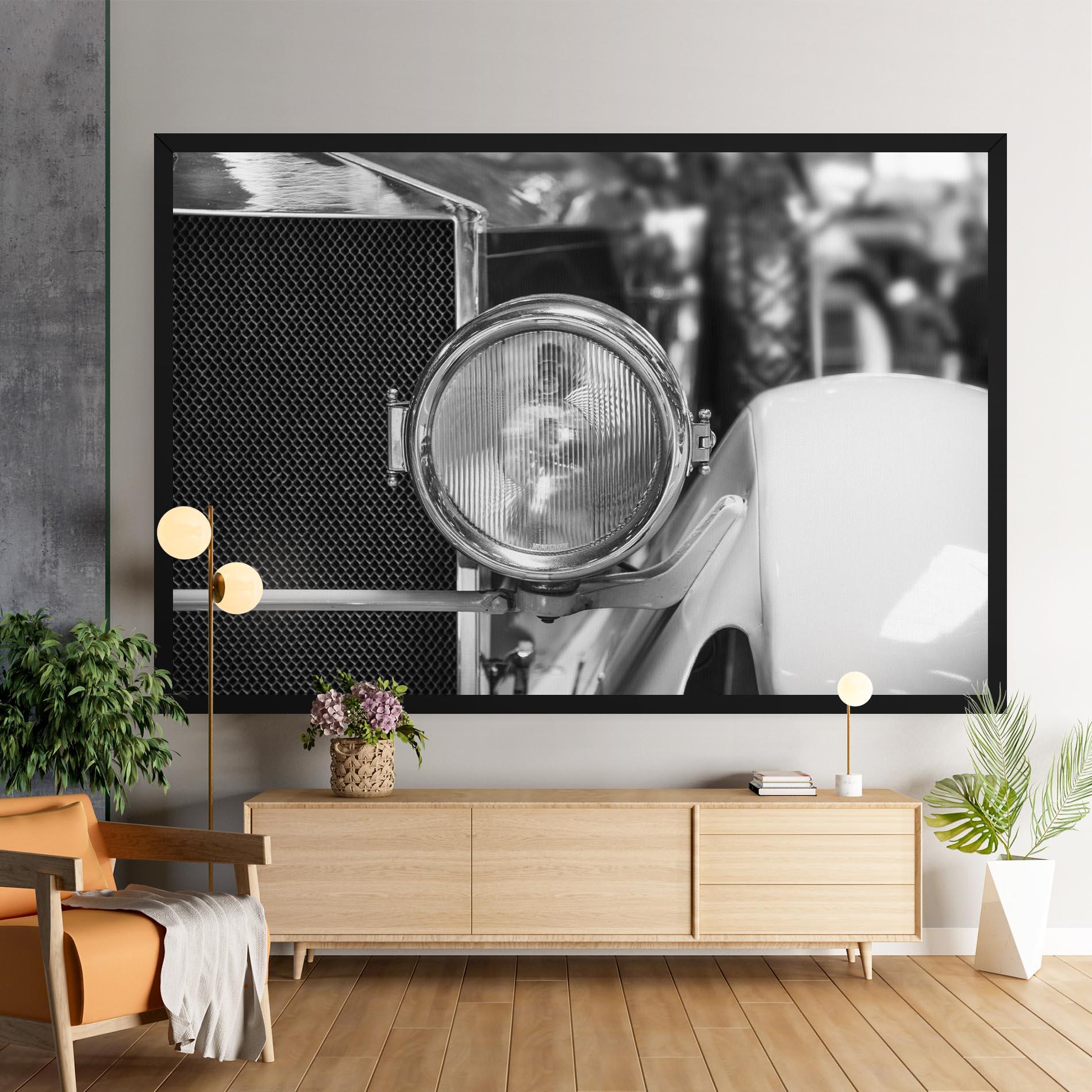 Leinwandbild Closeup Grey Car mockup 9