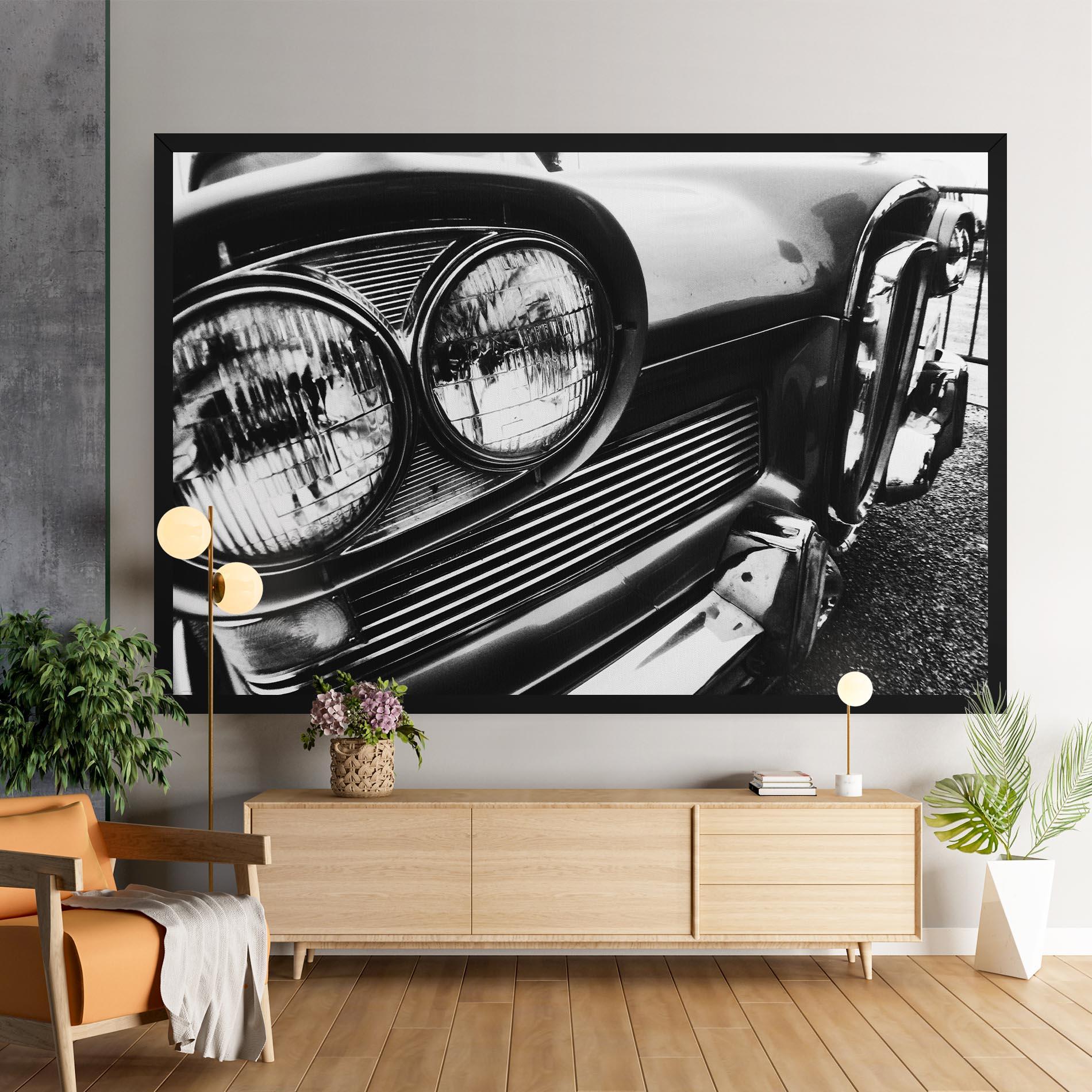 Leinwandbild Old Closeup Car mockup 9