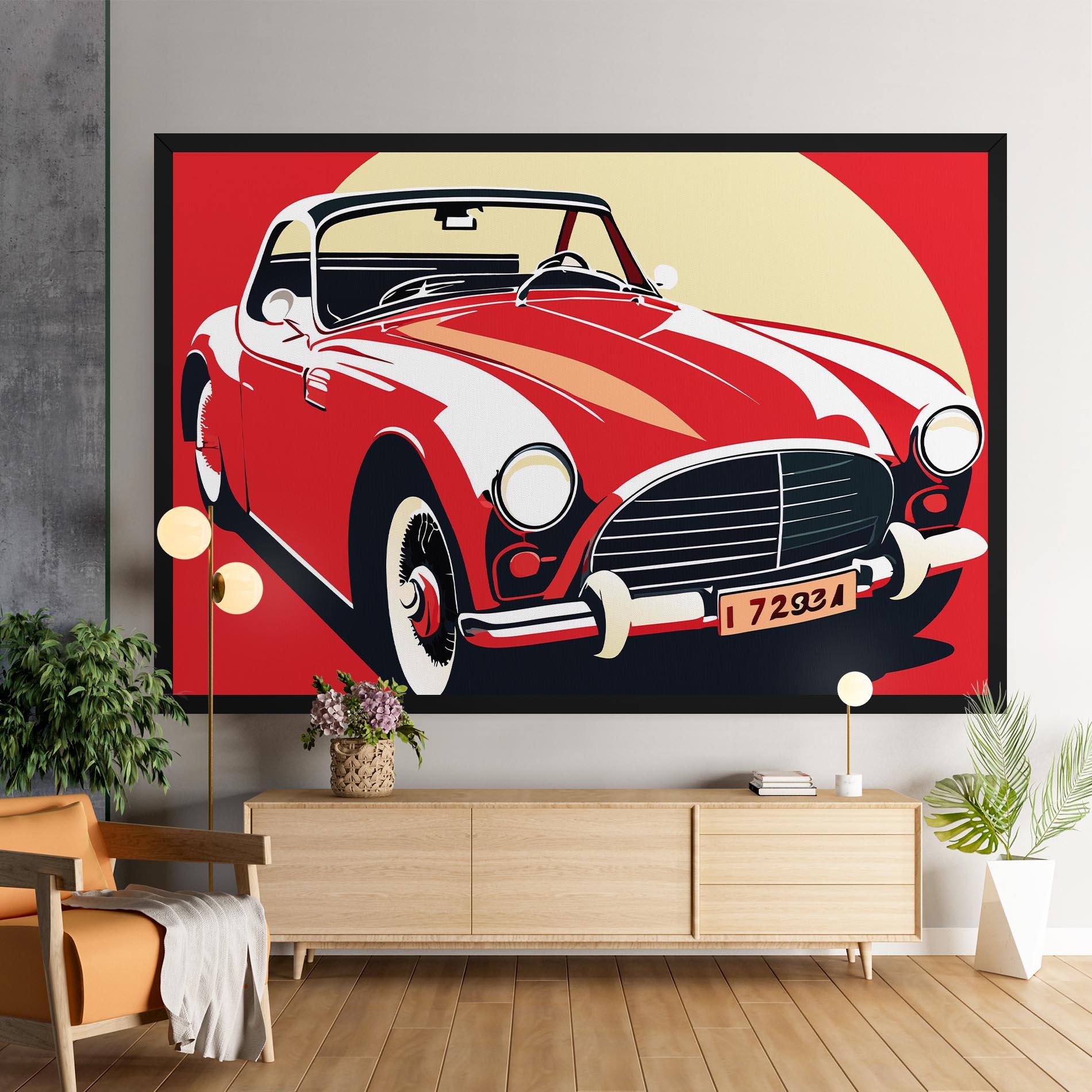 Leinwandbild Red Vintage Car mockup 9