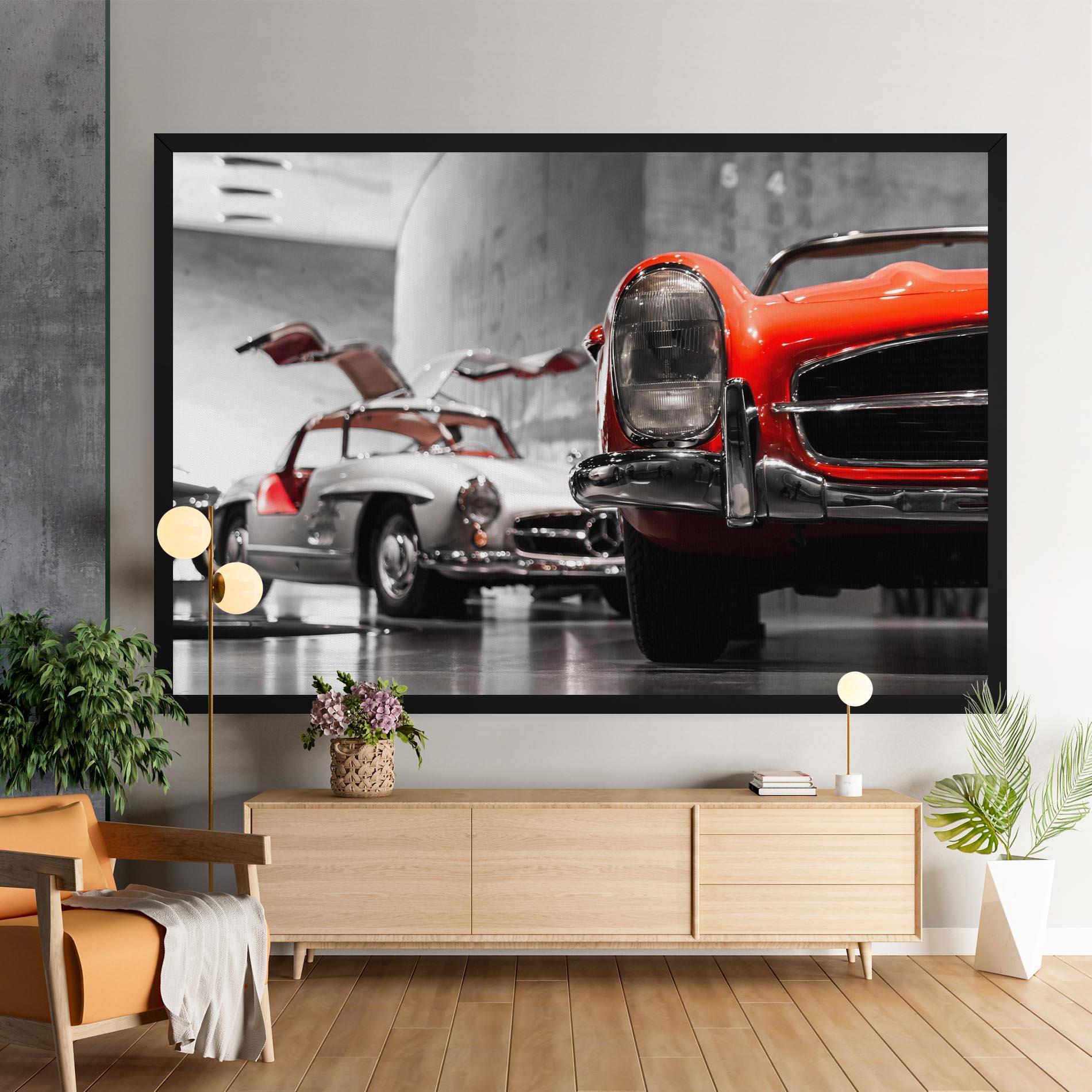 Leinwandbild Vintage Red White mockup 9