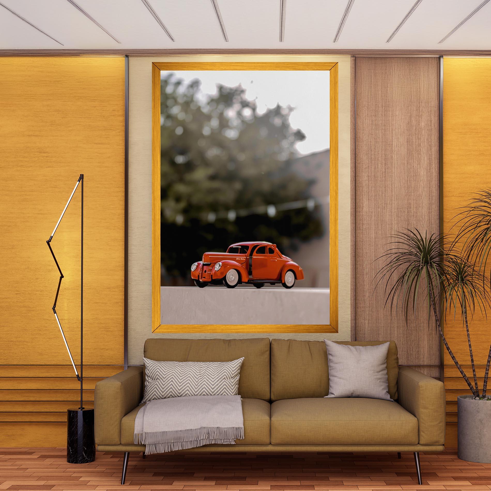 Leinwandbild Orange Toy Car mockup 9