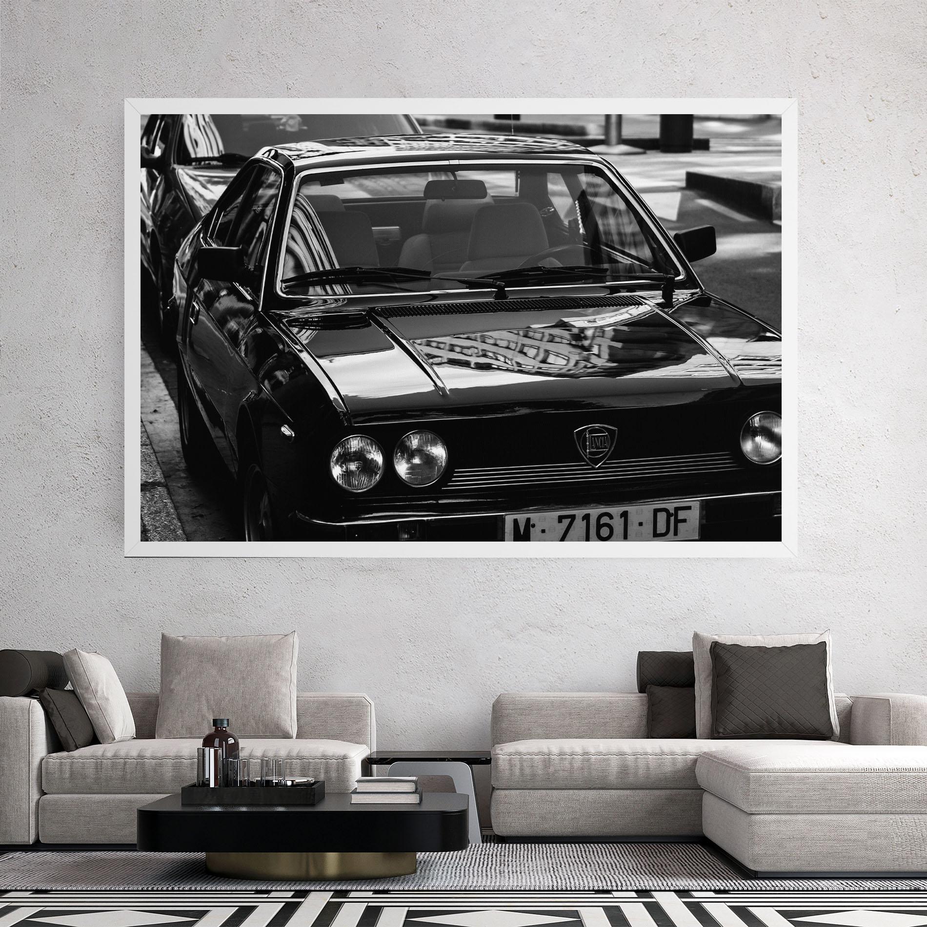 Leinwandbild Black Shiny Car mockup 2