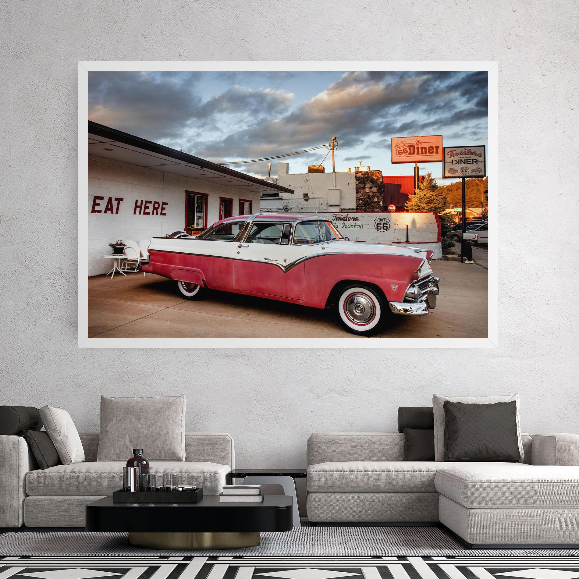 Leinwandbild Cloud Old Car mockup 2