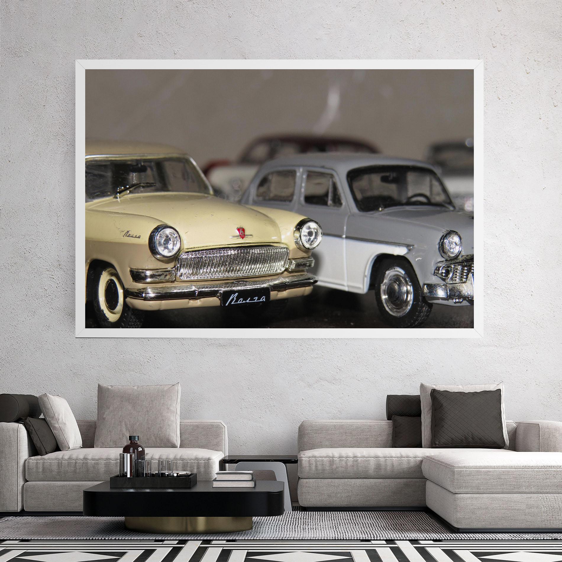 Leinwandbild Cream Grey Car mockup 2