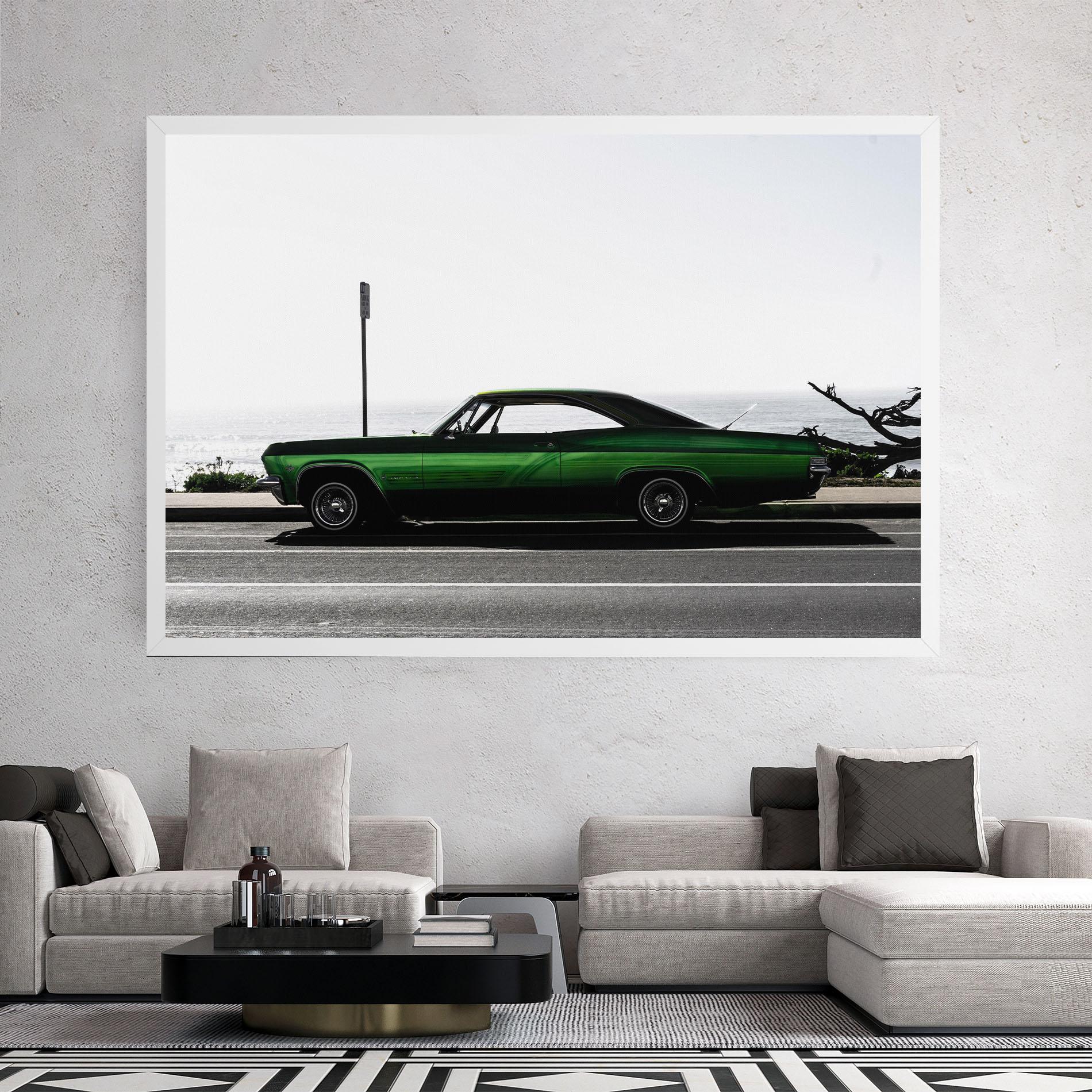 Leinwandbild Nice Green Car mockup 2