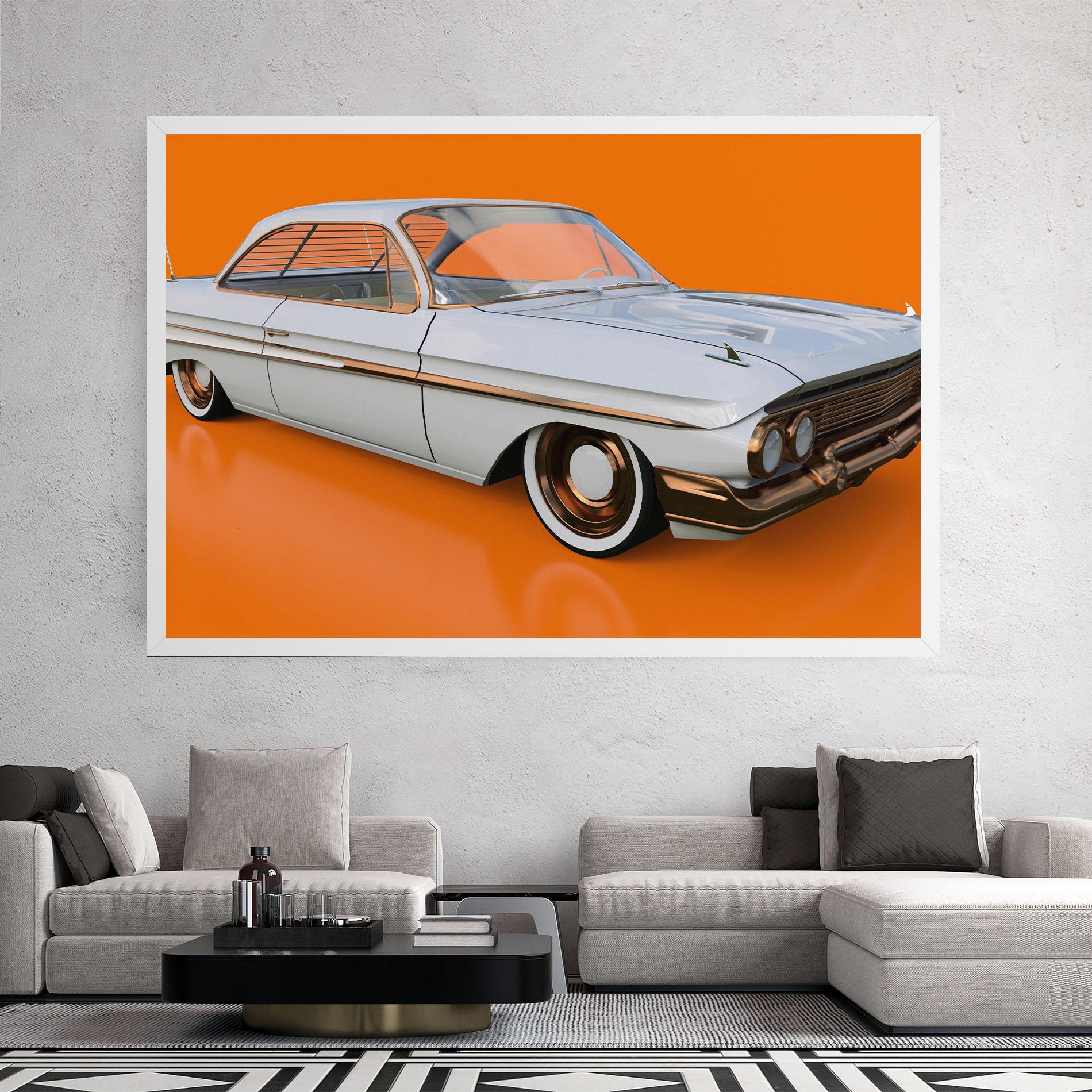 Leinwandbild Old American Car mockup 2