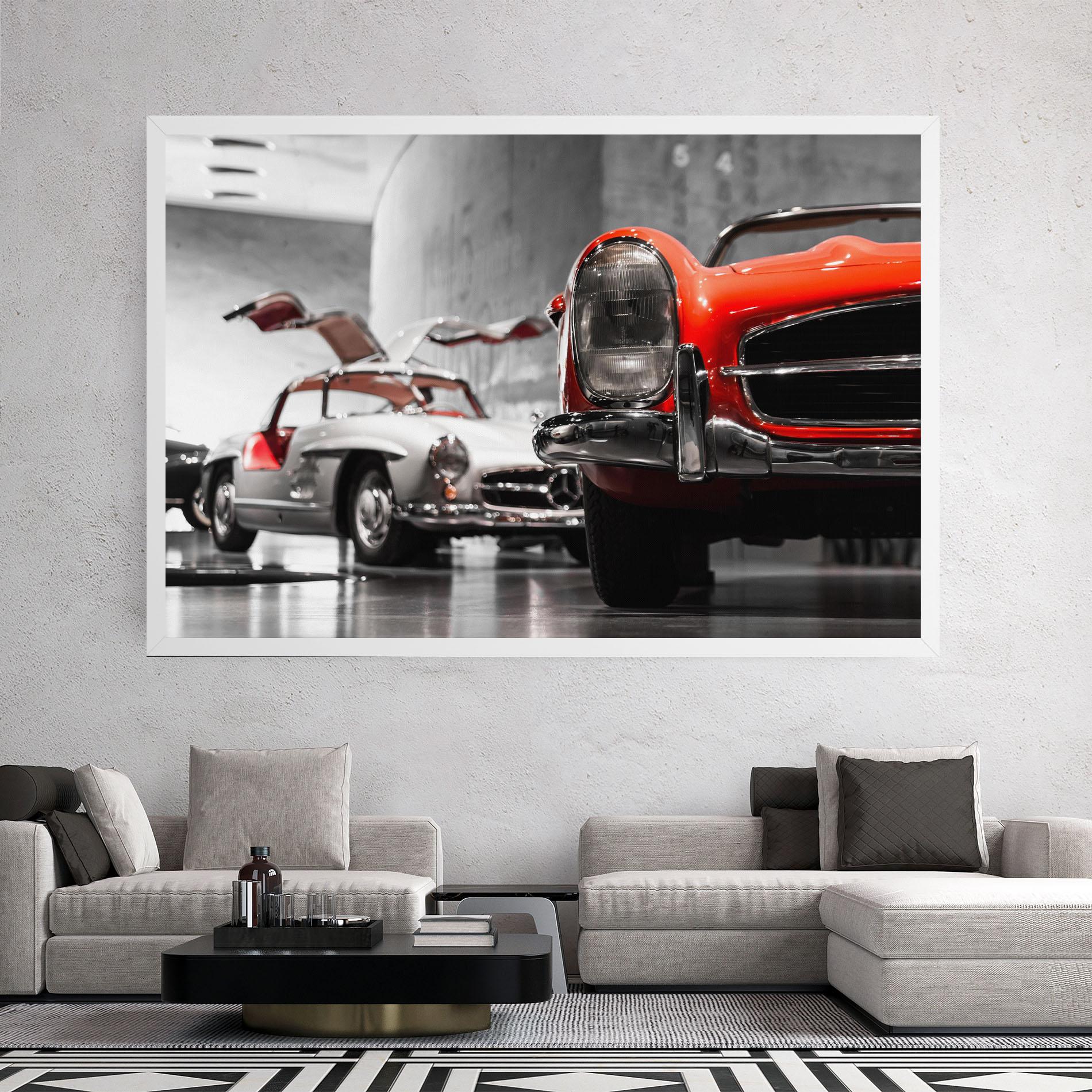 Leinwandbild Vintage Red White mockup 2