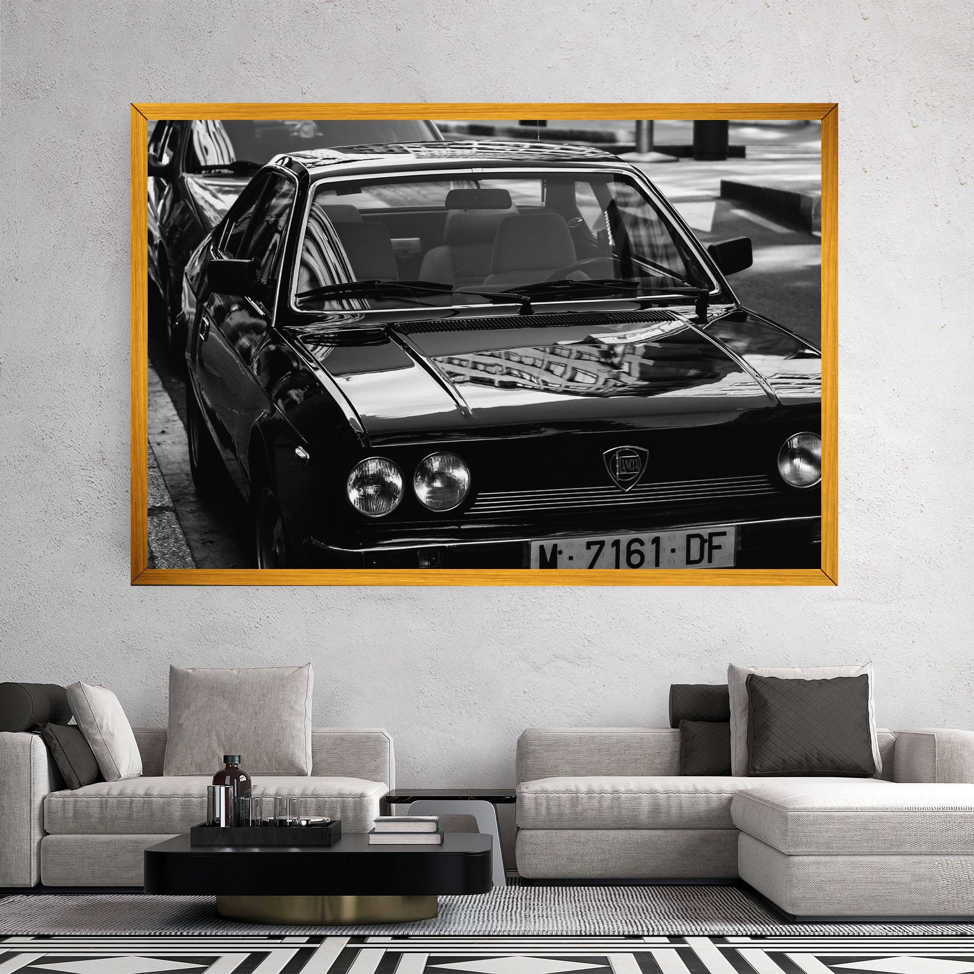 Leinwandbild Black Shiny Car mockup 2