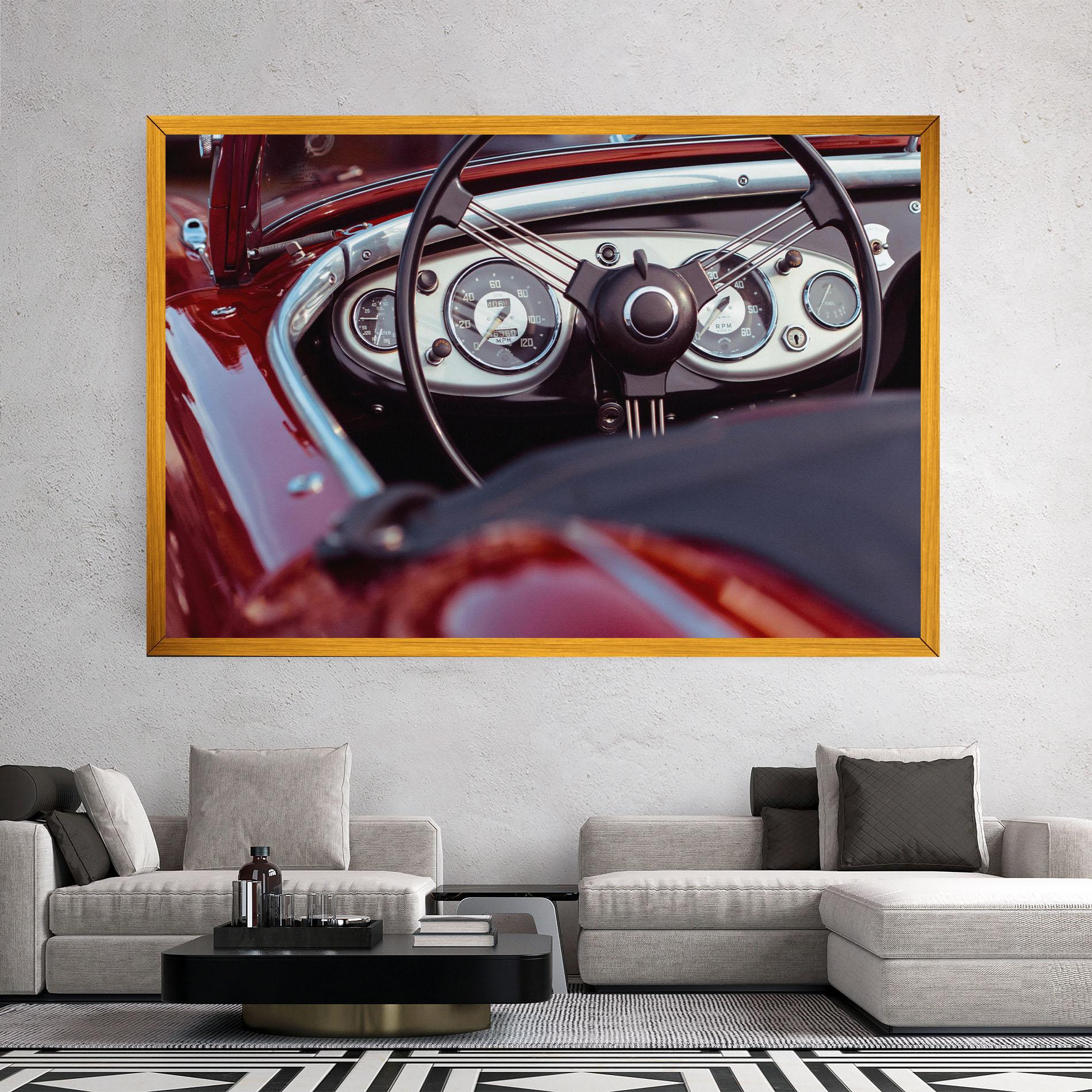 Leinwandbild Classic Red Car mockup 2