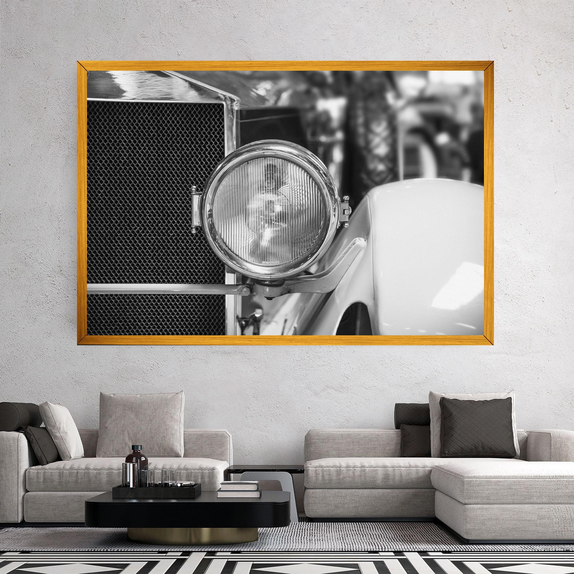 Leinwandbild Closeup Grey Car mockup 2